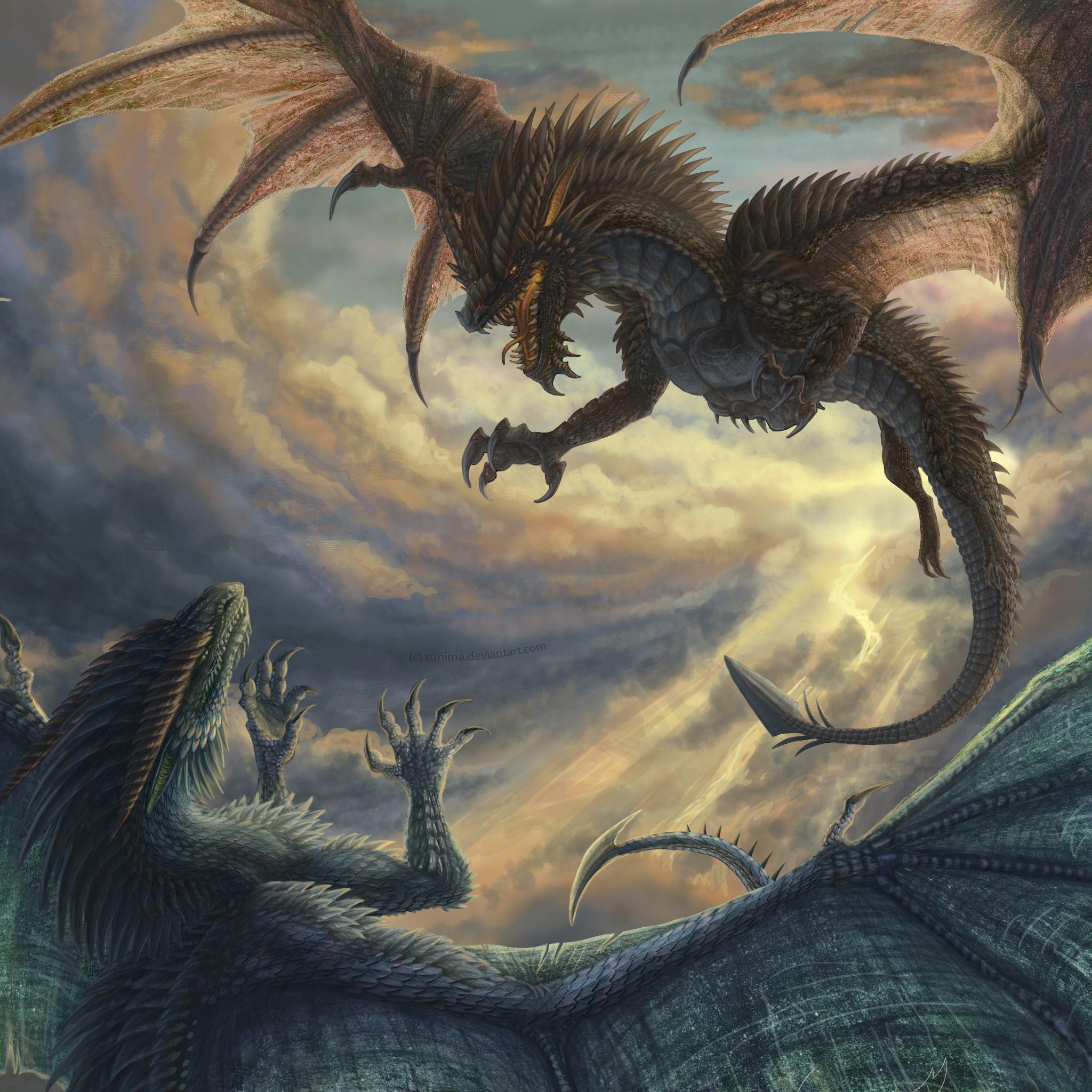 2048x2048 Fantasy Dragon (2048x2048) Wallpaper