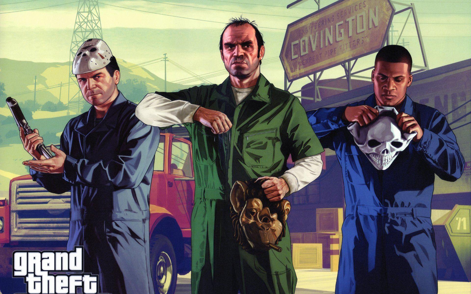 1920x1200 Gta 5 Michael Franklin Trevor Wallpaper