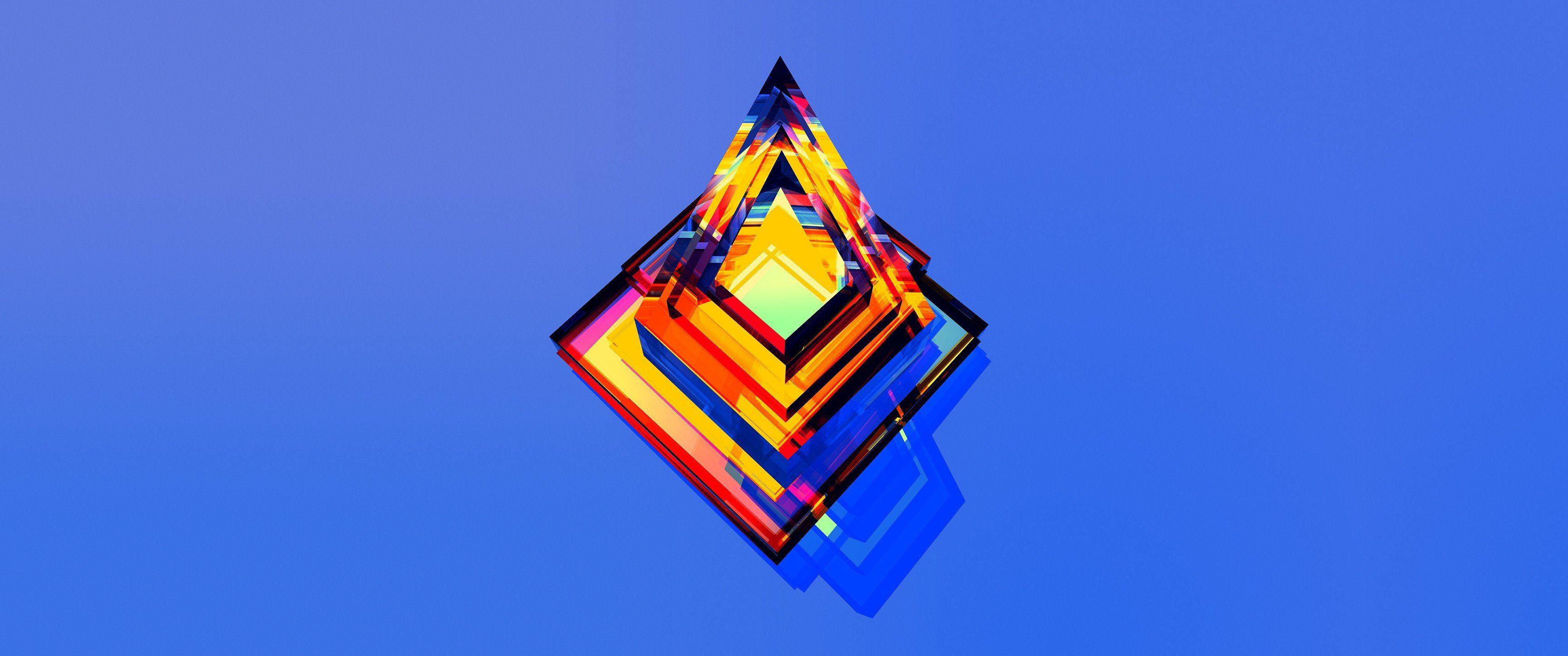 3440x1440 Justin Maller, Abstract, Facets HD Wallpaper / Desktop and Mobile