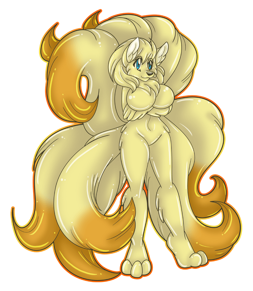871x1000 Ninetails Anthro Slime Girl