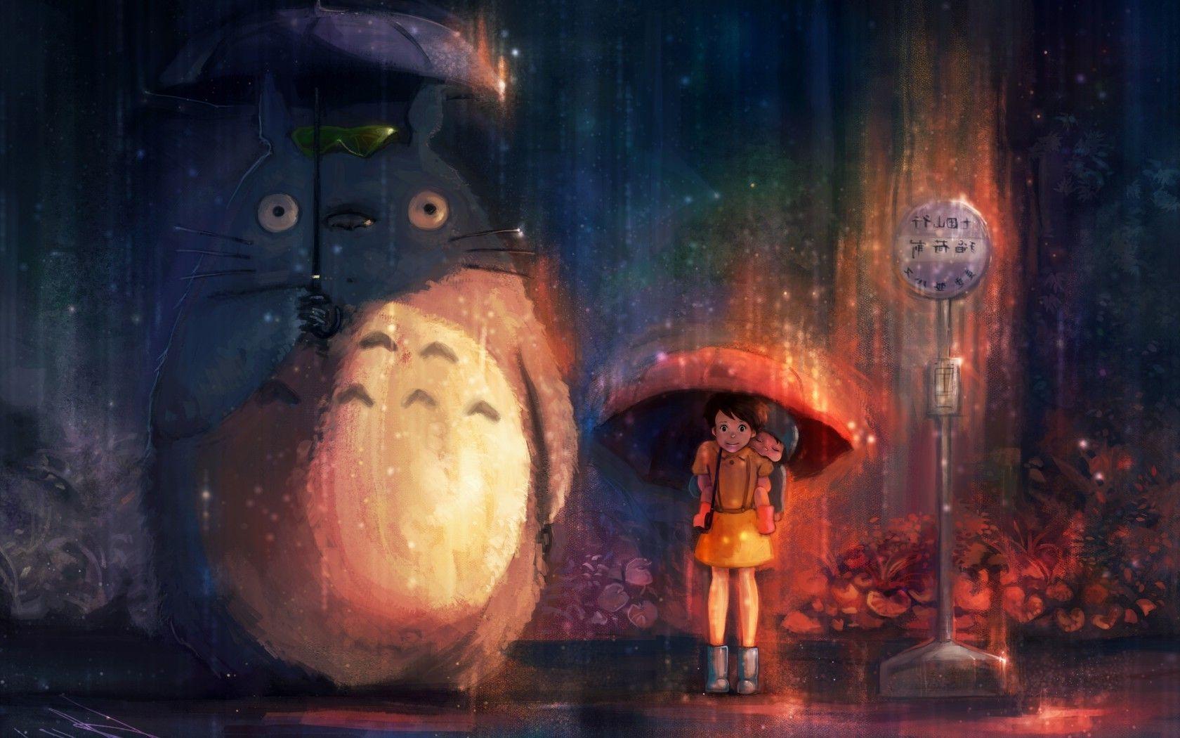 1680x1050 Hình nền: bức vẽ, Anime, Totoro, Studio Ghibli, NGHỆ THUẬT, bóng tối
