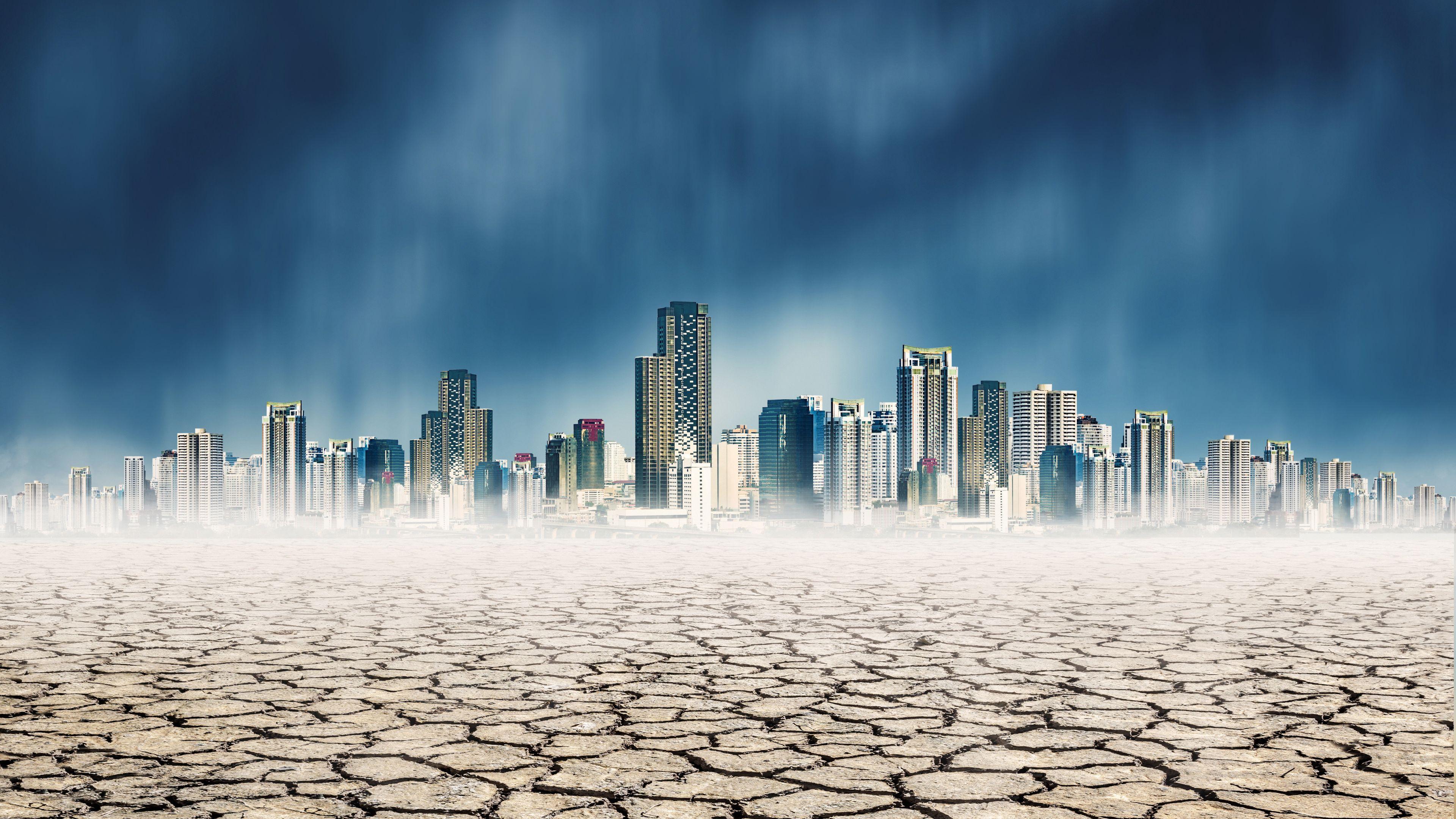 3840x2160 City In Desert 4K Wallpaper, HD Artist 4K Wallpaper