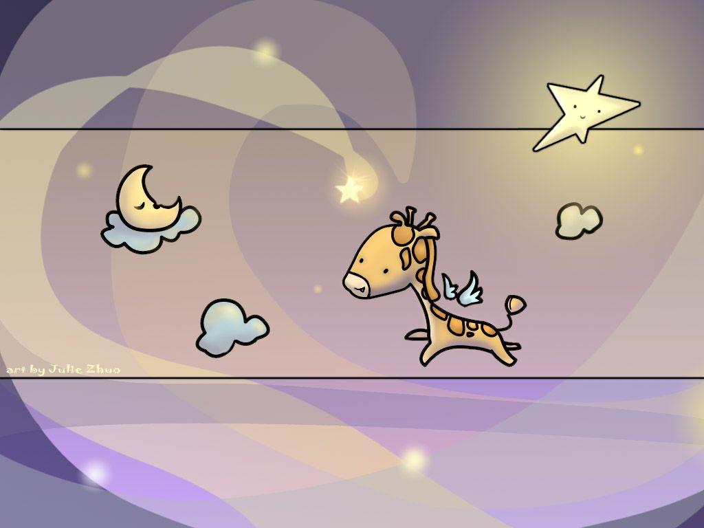 1024x768 Baby, Boy, And Flying Image Giraffe Cartoon