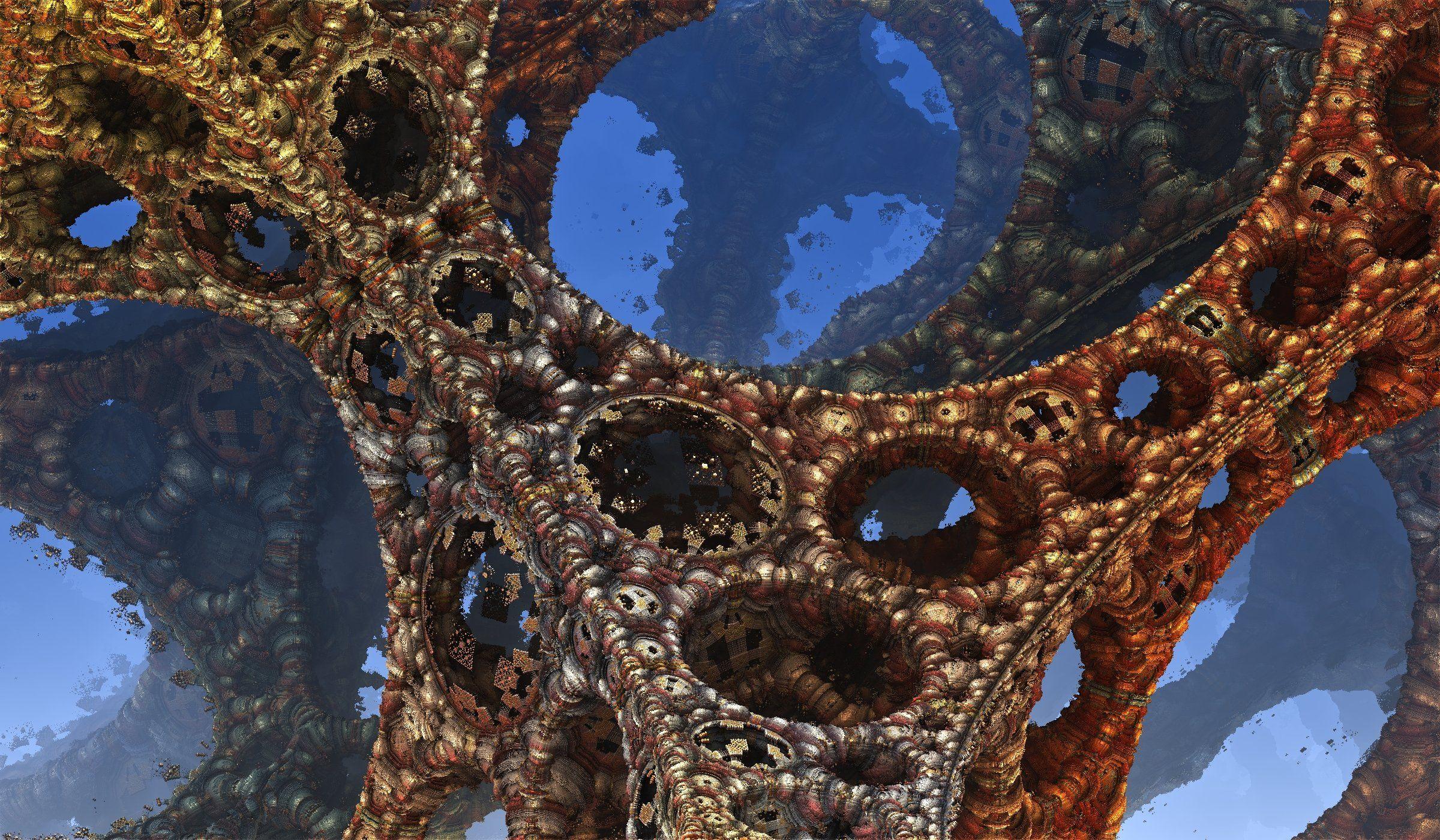2400x1400 Rusty World. Desktop wallpaper. 3D fractal