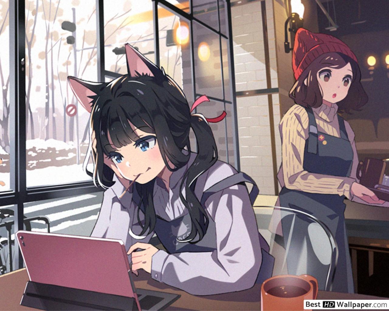 1280x1024 Anime Cat Girl HD wallpaper download