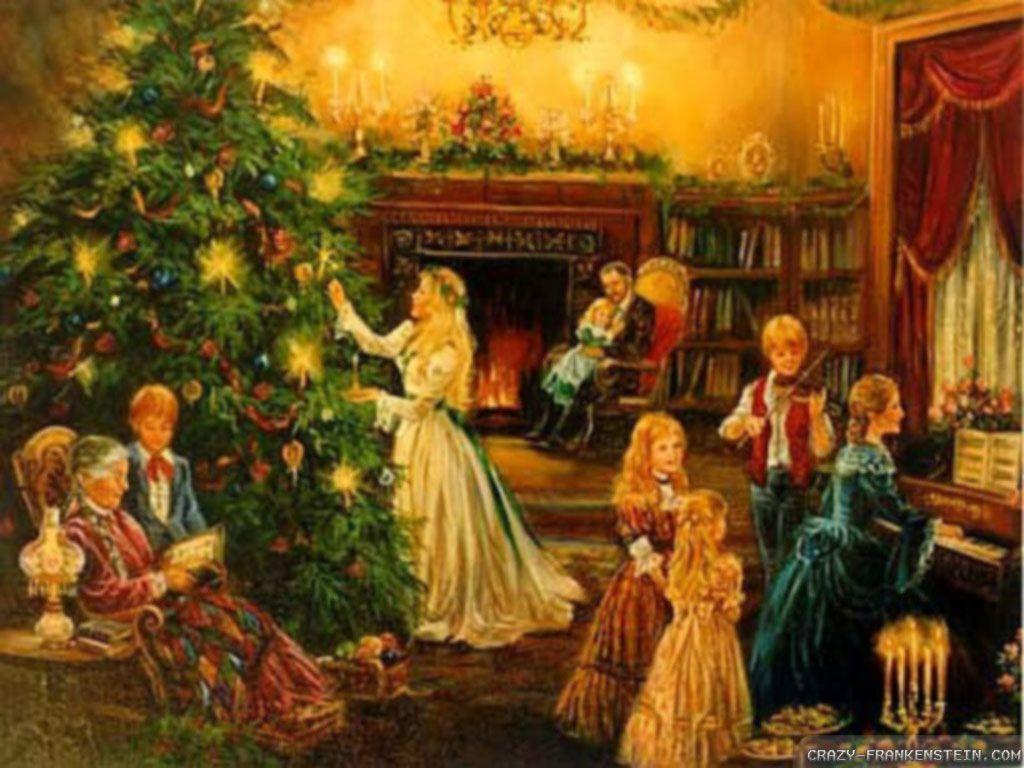 1024x768 Old Fashioned Christmas Dinner Wallpaper. All HD Background