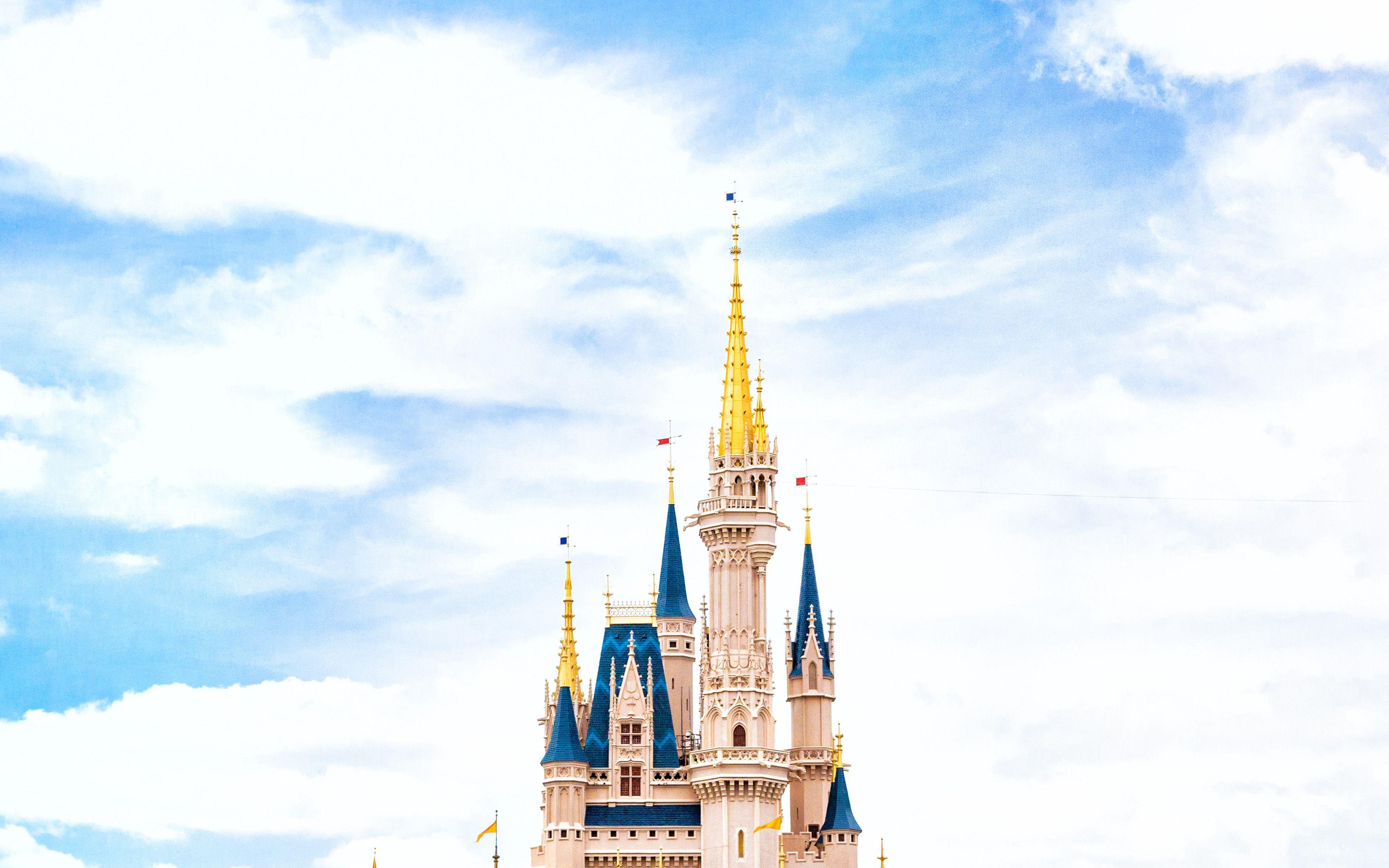 3840x2400 wallpaper for desktop, laptop. disney world castle sky