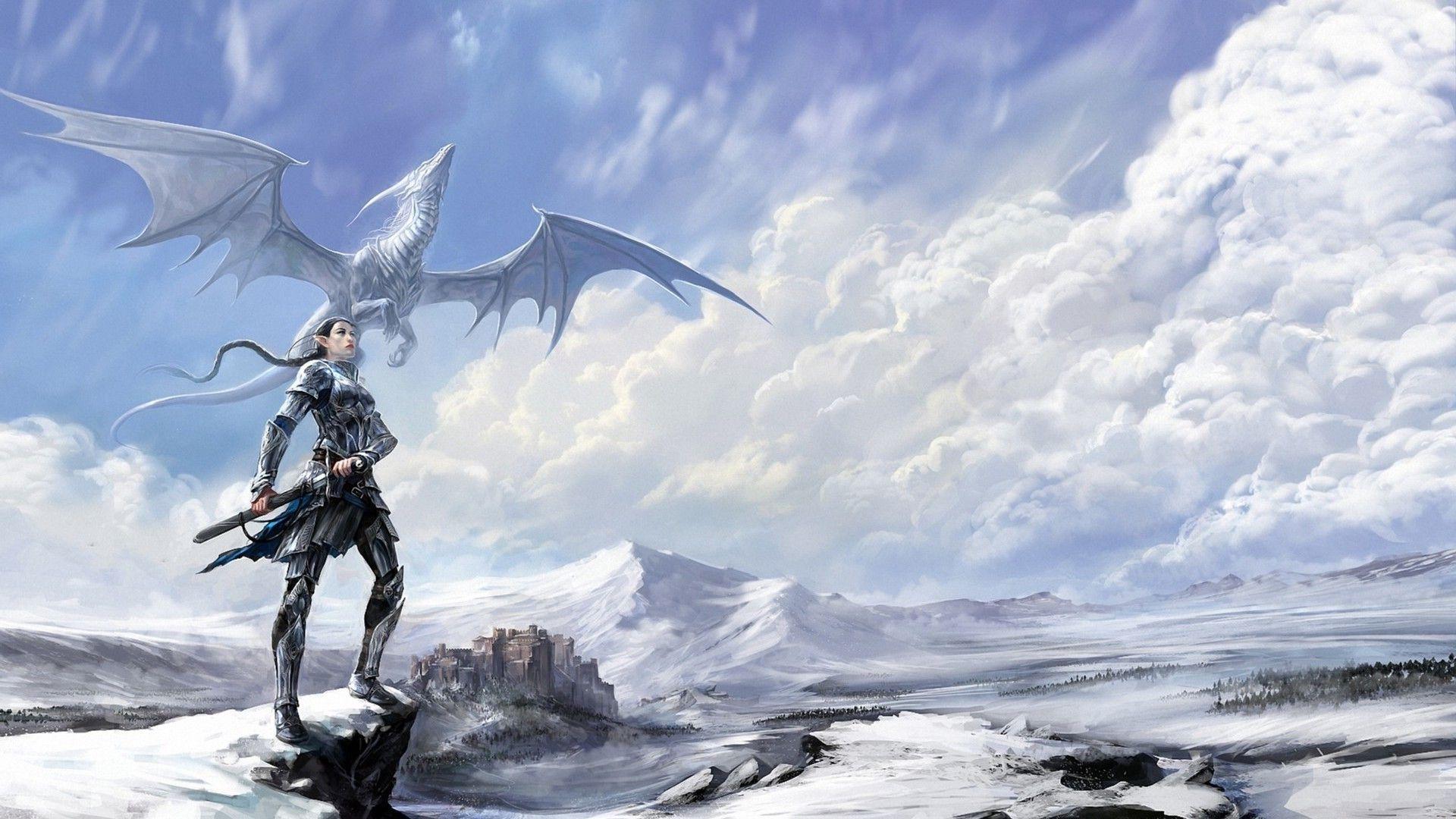 1920x1080 The elf and the dragon