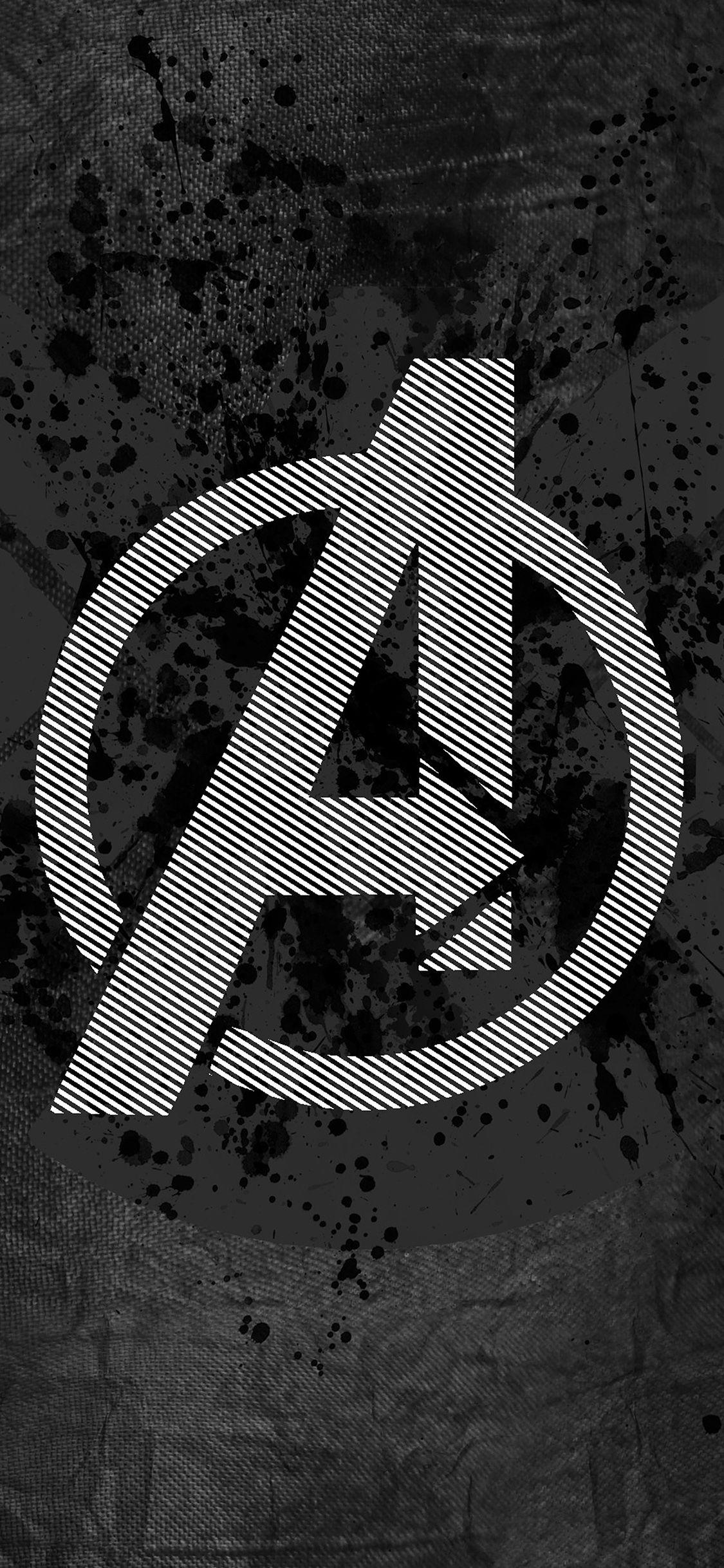 1125x2436 Avengers Logo Art Hero Dark