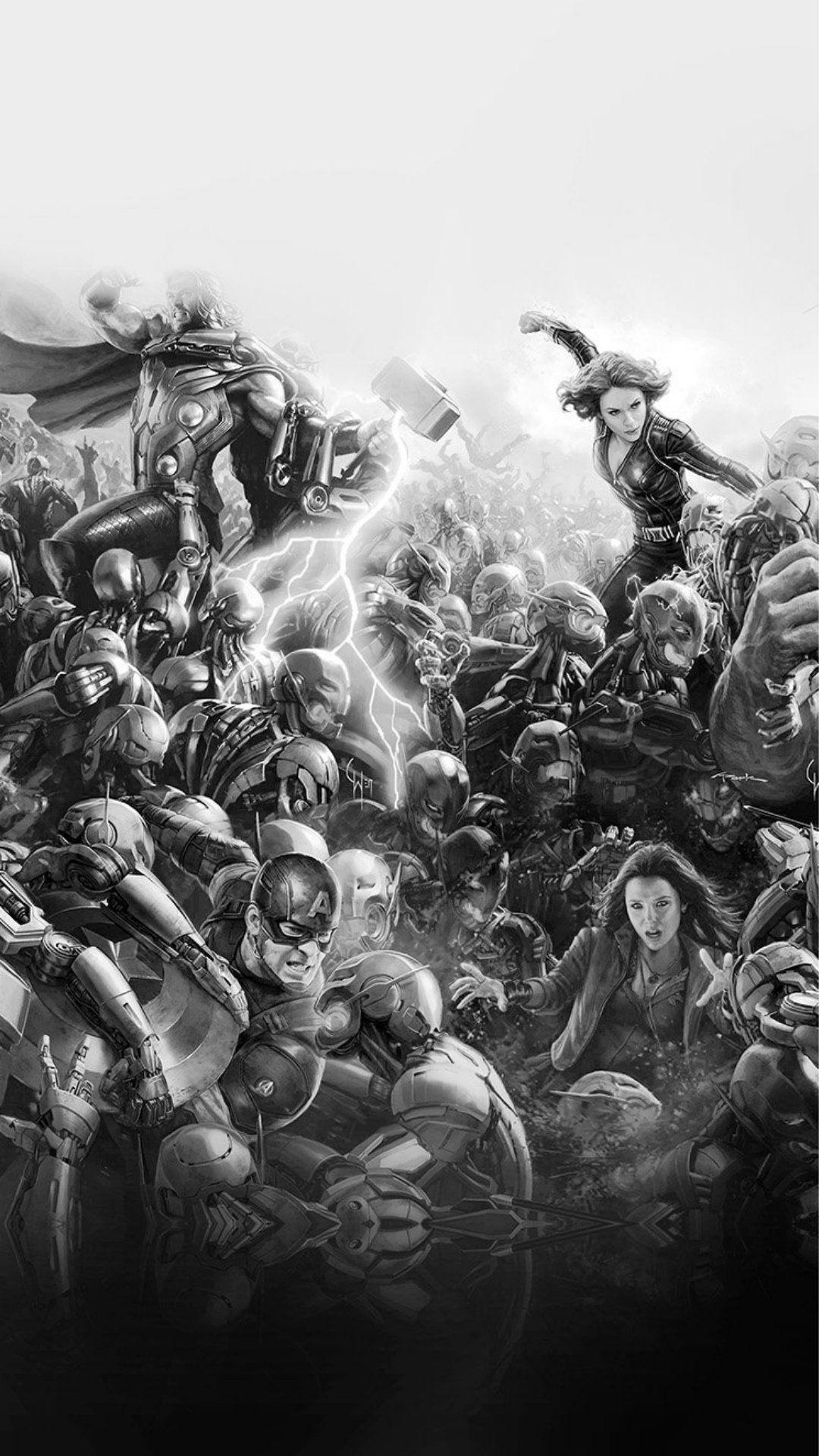 Marvel Black And White Wallpaper