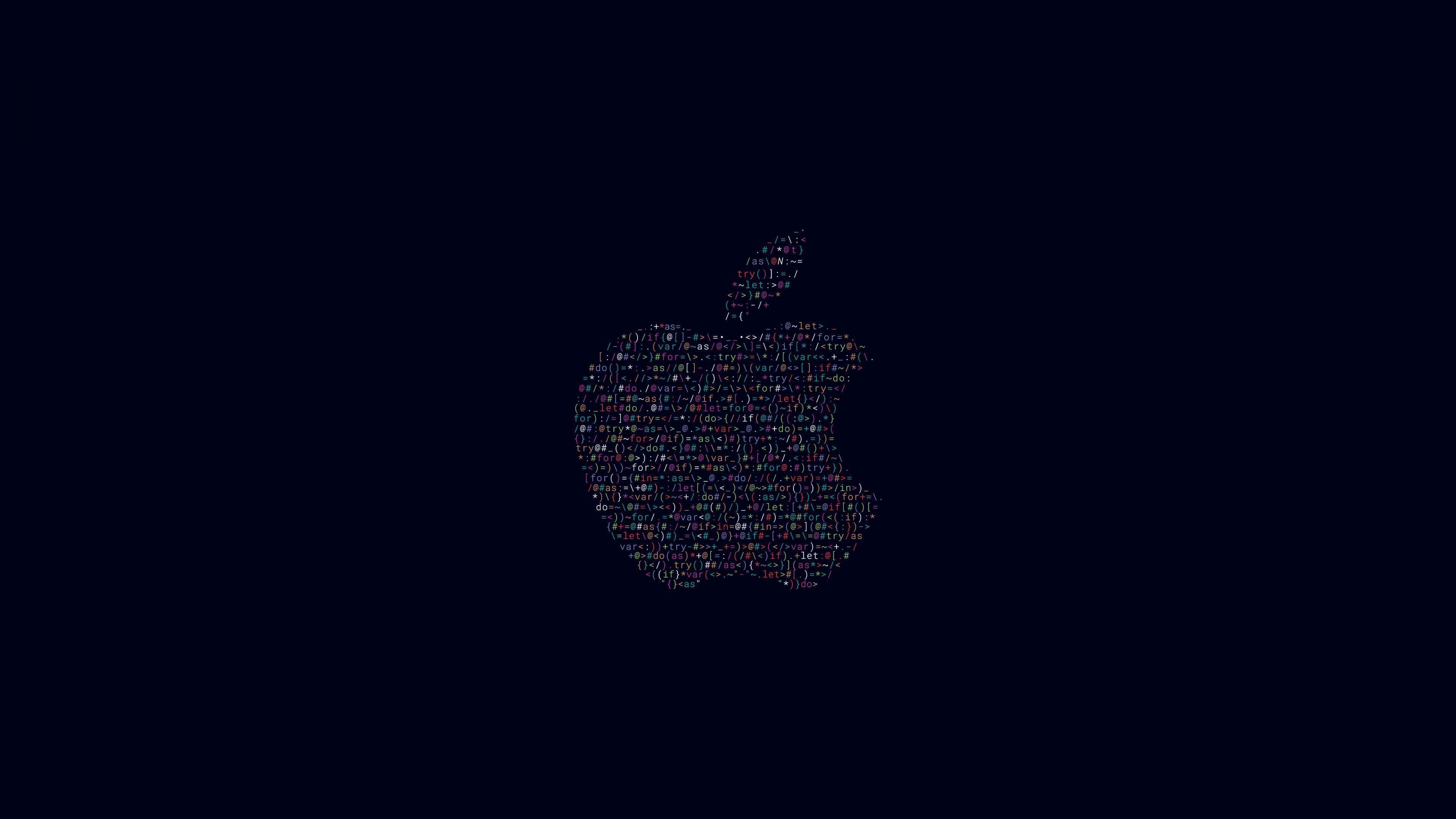 3840x2160 # Nền đen, # Đen, # Mã, # Màu đen, # Logo của Apple