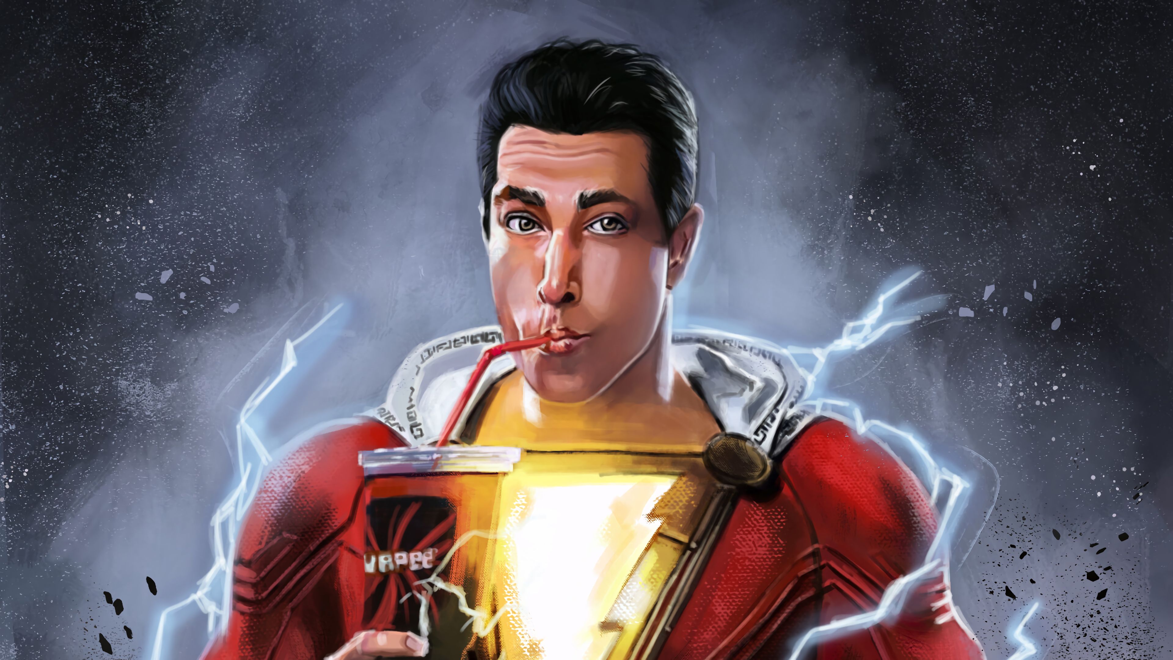 3840x2160 Shazam Drinking Coke Wallpaper, HD Superheroes Wallpaper, 4k Wallpaper, Image, Background, Photos and Picture