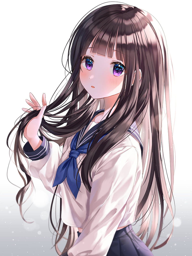 800x1067 Anime in the morning, girl, long hair, uniform, HD phone wallpaper