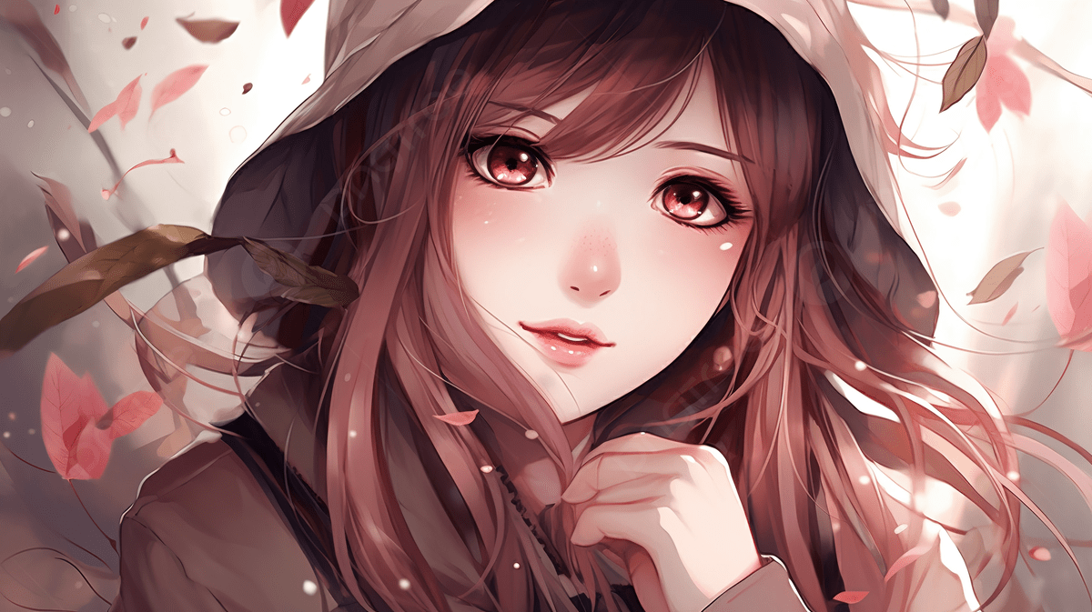 1200x673 An Anime Anime Girl Wearing A Hood With The Leaves In Her Hair, Anime Picture Girl, Girl, Anime Background Image And Wallpaper for Free Download