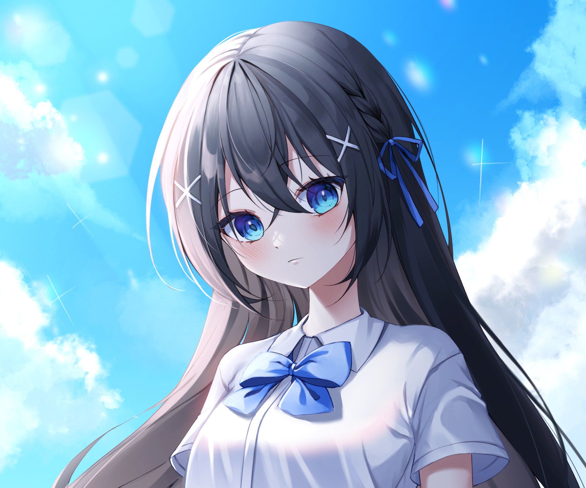 1920x1600 Download Black Hair Blue Eyes Anime Girl Anime Girl HD Wallpaperx1809