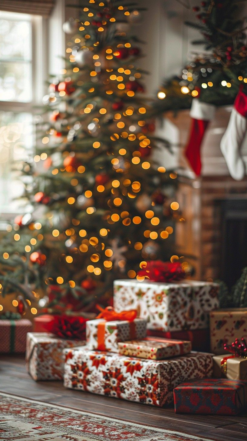 816x1456 Free Christmas Morning Scene Image, Holiday, Gifts