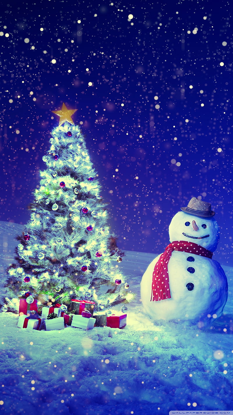 800x1422 Christmas, christmaseve, iphone, magic, samsung, snowman, trees, winter, xmas, HD phone wallpaper