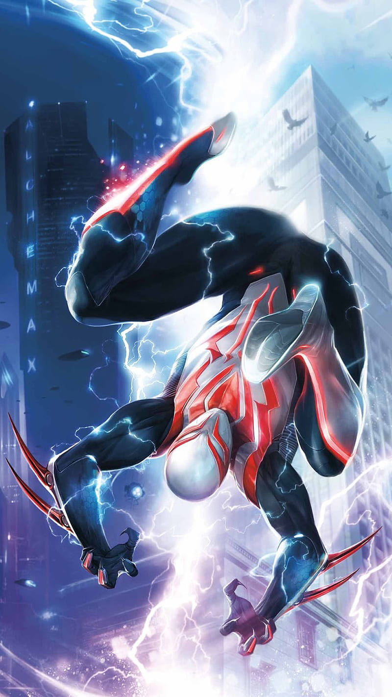 800x1422 Spiderman 2099 New, alchemax, future, futuro, spiderman, spiderman HD phone wallpaper