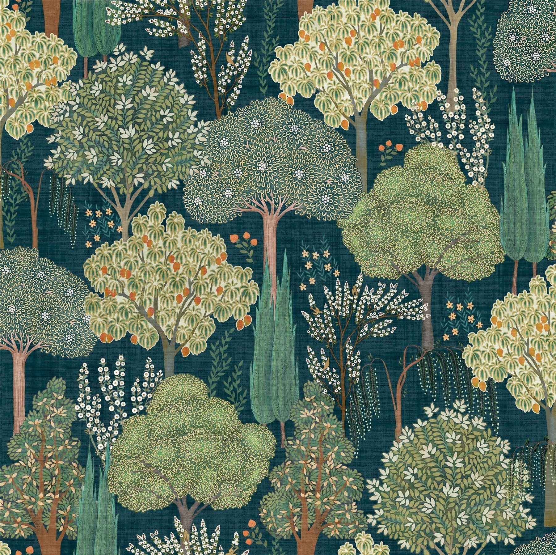 1800x1796 Persian Oasis Navy Green Wallpaper