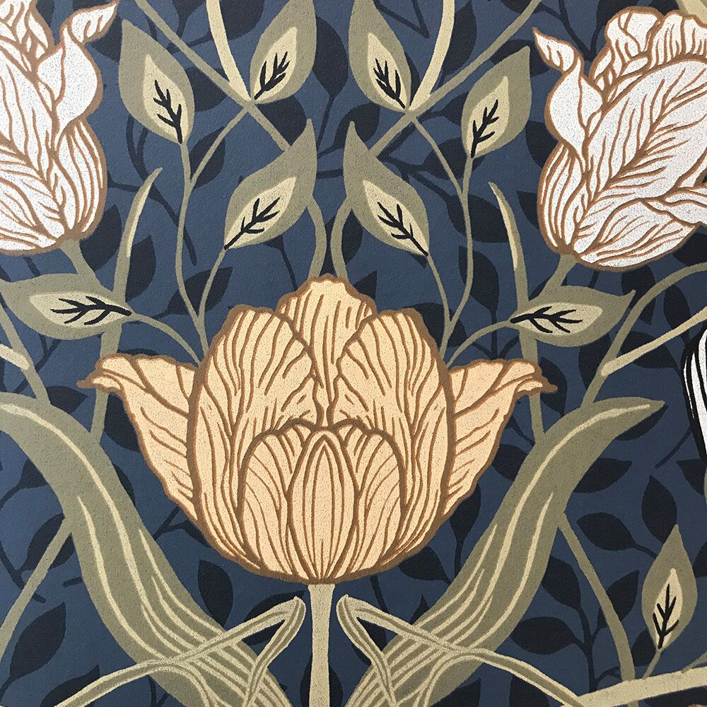 1000x1000 Filippa Navy Tulip Wallpaper