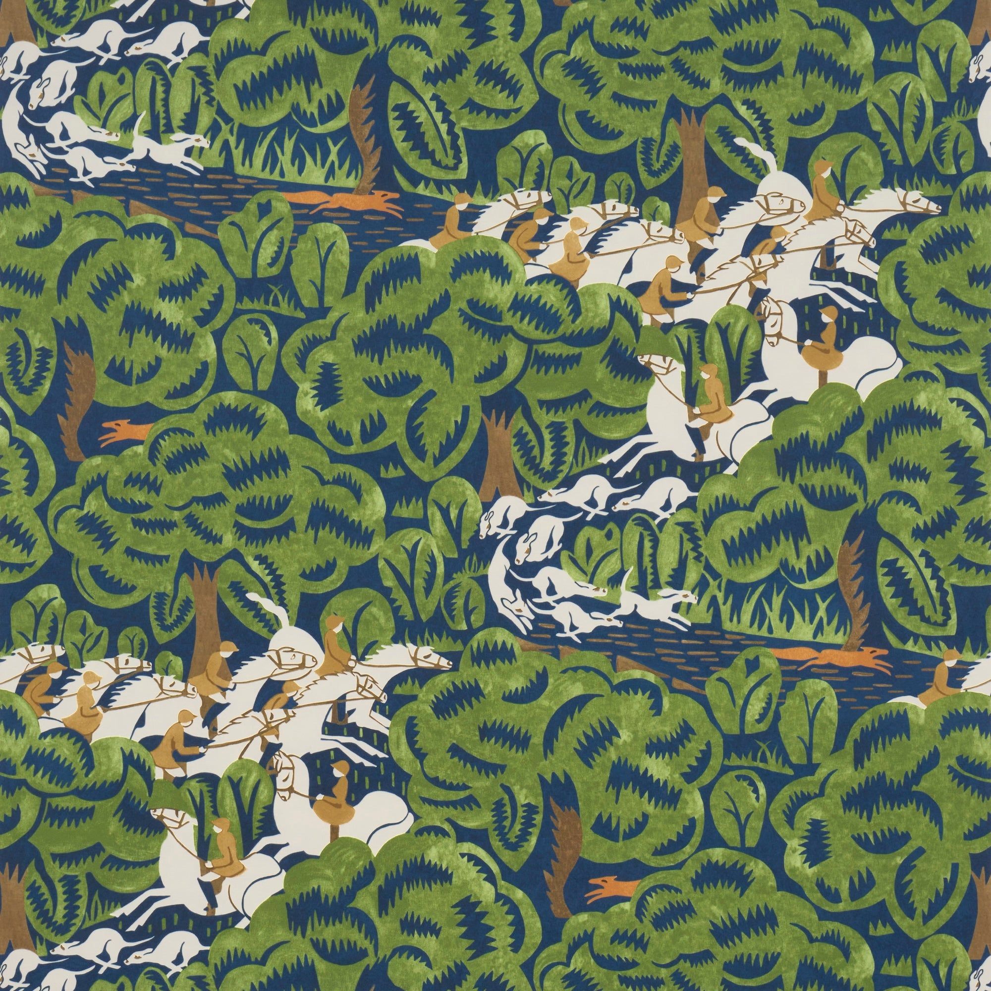 2000x2000 MARGARET SCHLOEMAN'S Fox CHASE Wallpaper / Single Roll (27 x 10 yards)
