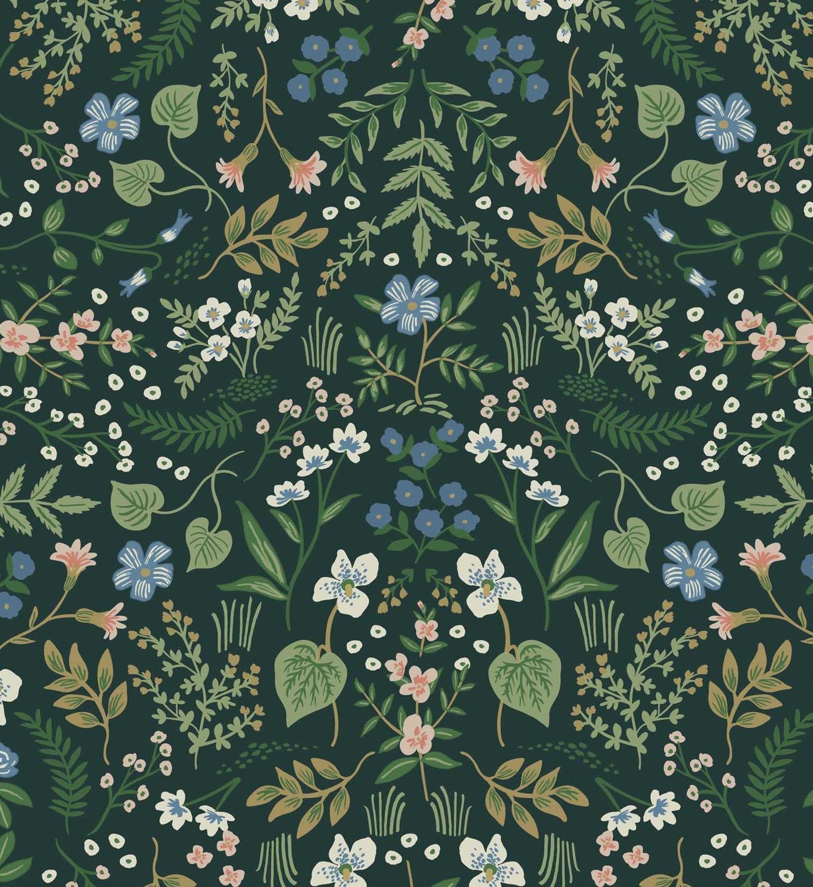 1634x1783 Wildwood Hunter Green Floral Wallpaper. Rifle Paper Co