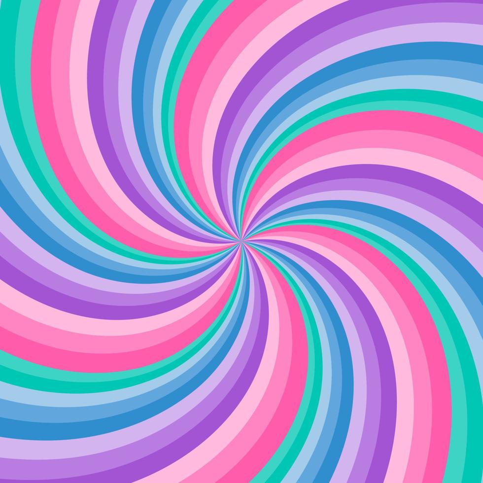 980x980 Rainbow swirl background. Radial gradient rainbow of twisted spiral. Vector illustration