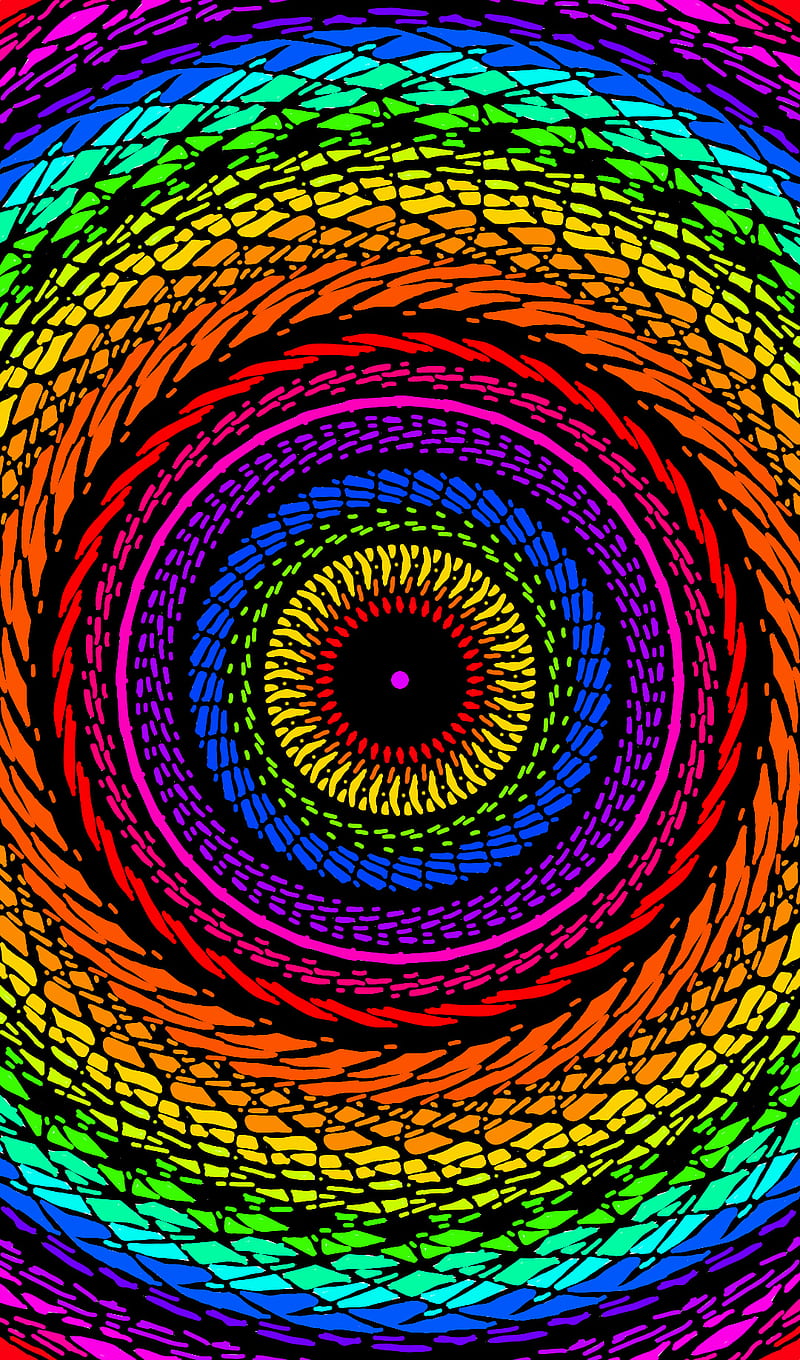 800x1360 Rainbow wheel, bright, color, rainbow, spiral, swirl, HD phone wallpaper