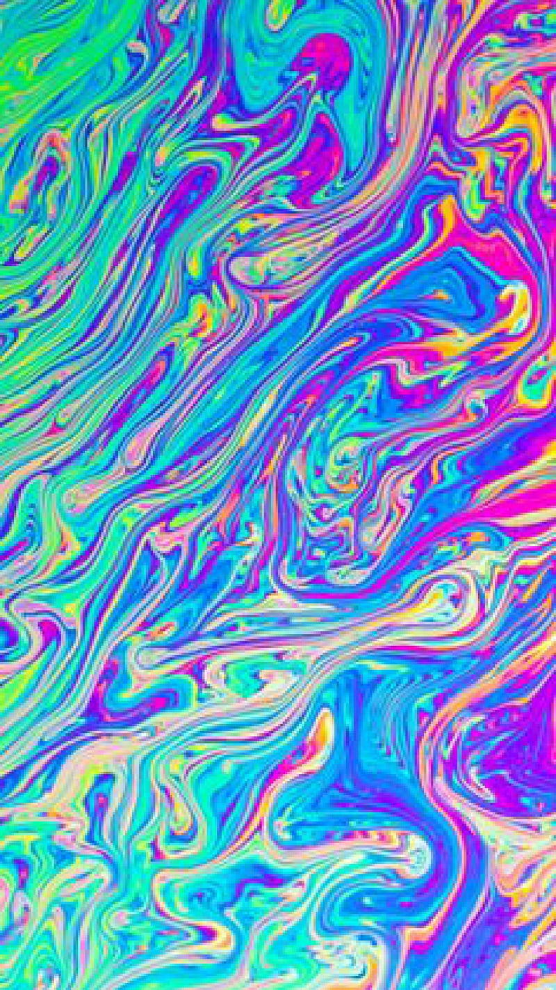 800x1422 Crinkly, irridescent, rainbow, pastel, swirls, HD phone wallpaper