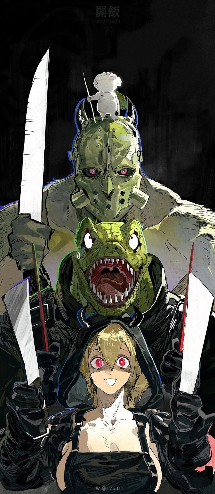 736x1686 Caiman x nikaido. Dorohedoro characters, Dorohedoro wallpaper, Art style