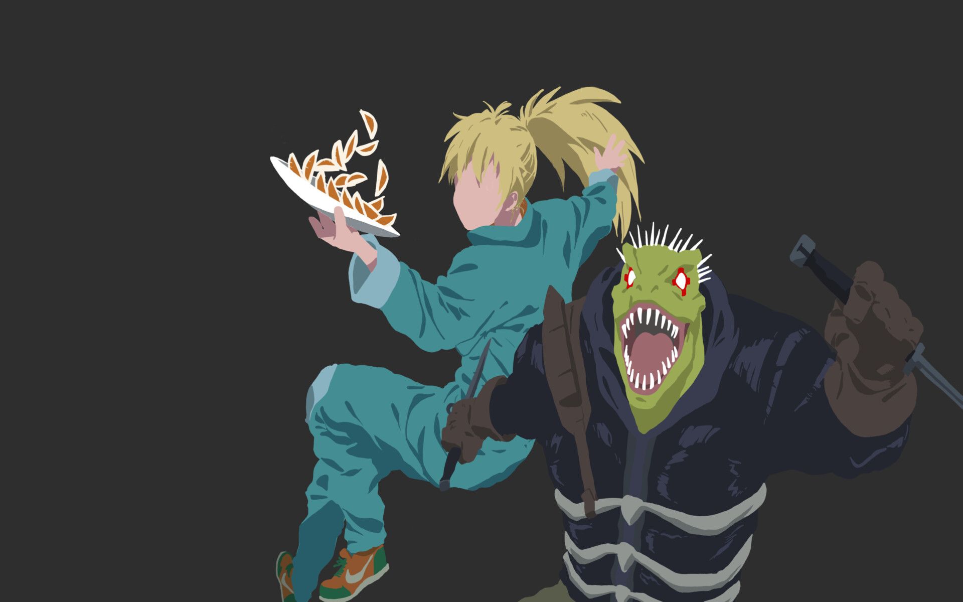 1920x1200 Dorohedoro and Caiman