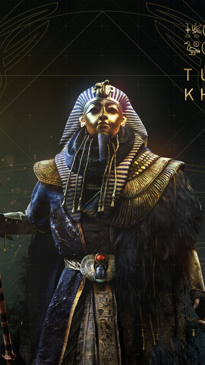 720x1280 Assassin's Creed: Origins, Tutan Khamun, mummy, video game, 720x1280 wallpaper. tigre, Arte egípcia antiga, Deuses antigos