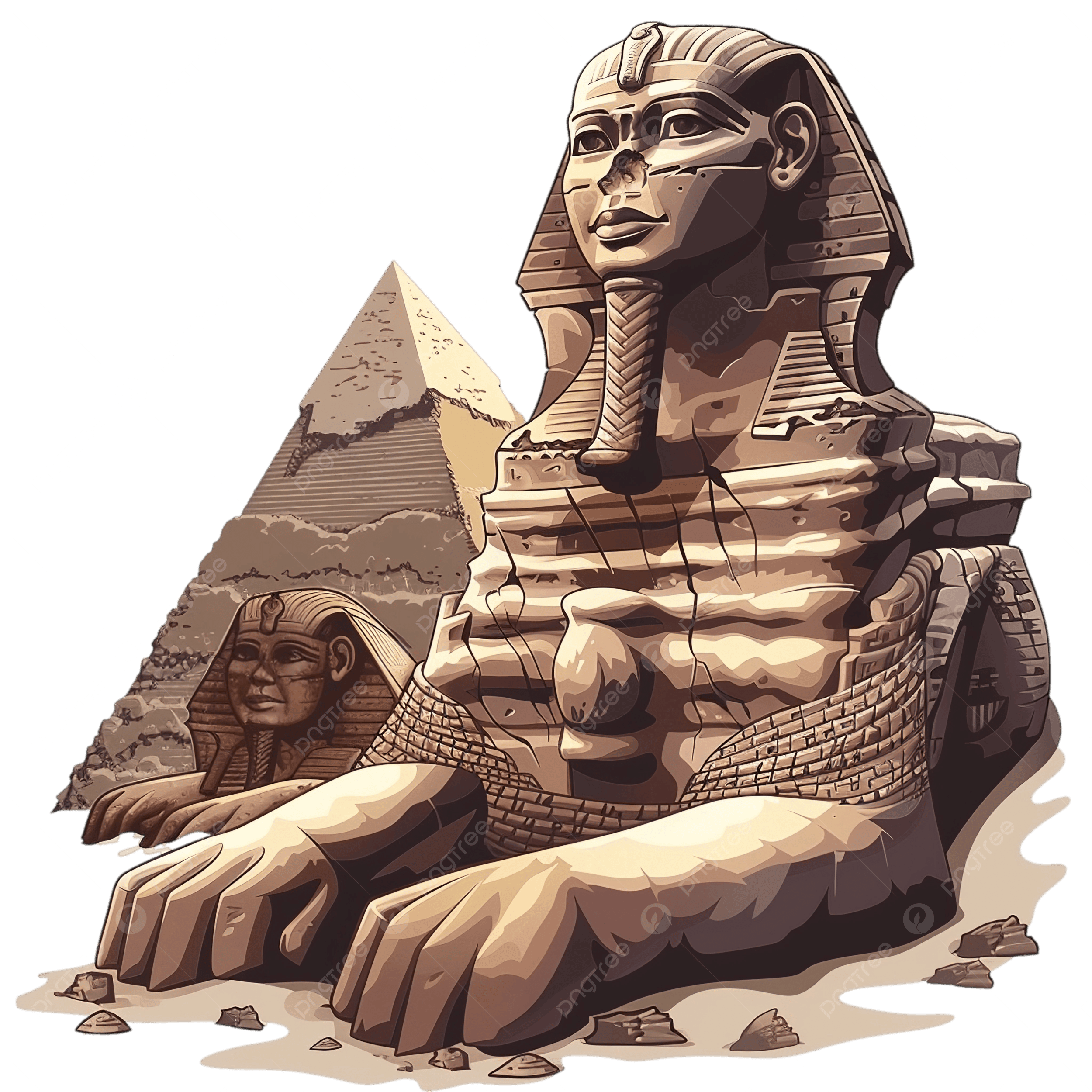2500x2500 Egypt Travel Pharaoh Pyramid Mummy And Sphinx, Egypt, Retro, Poster PNG Transparent Image and Clipart for Free Download