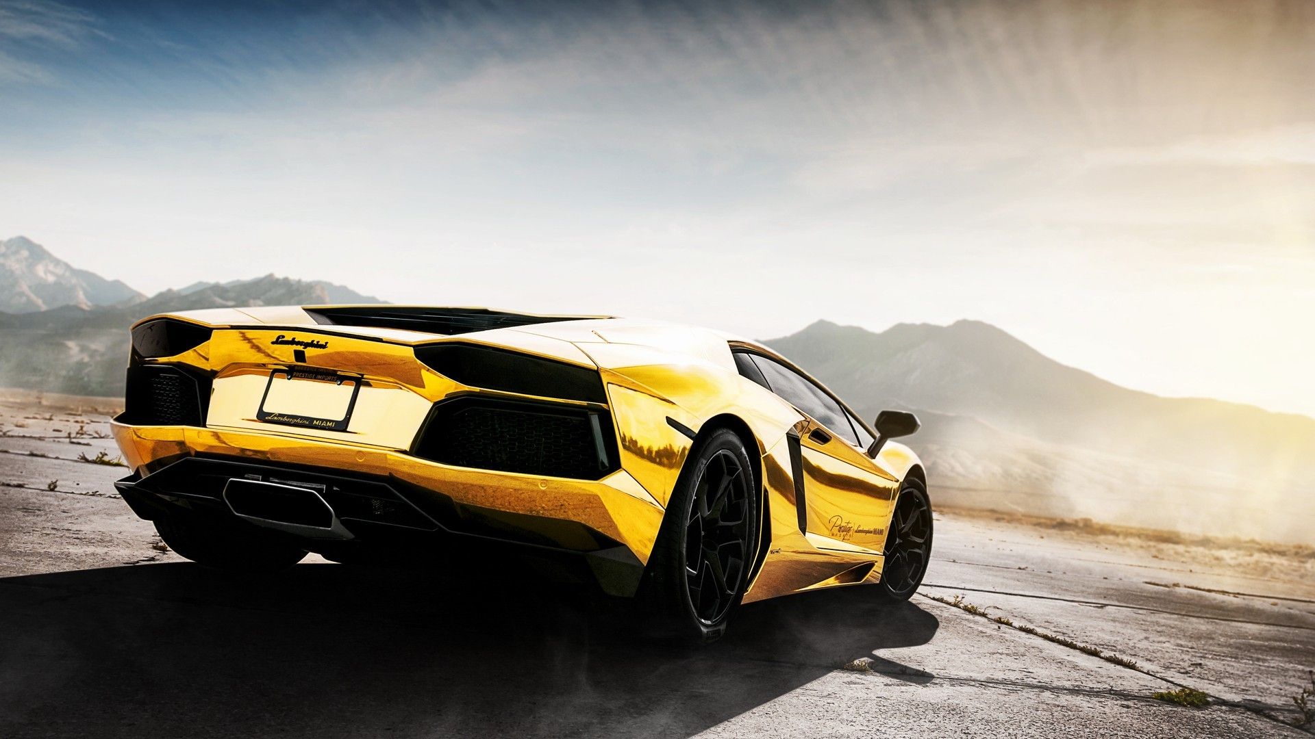 1920x1080 simple Background, Simple, Lamborghini, Stance, Gold, Rims, Car, Yellow Cars Wallpaper HD / Desktop and Mobile Background