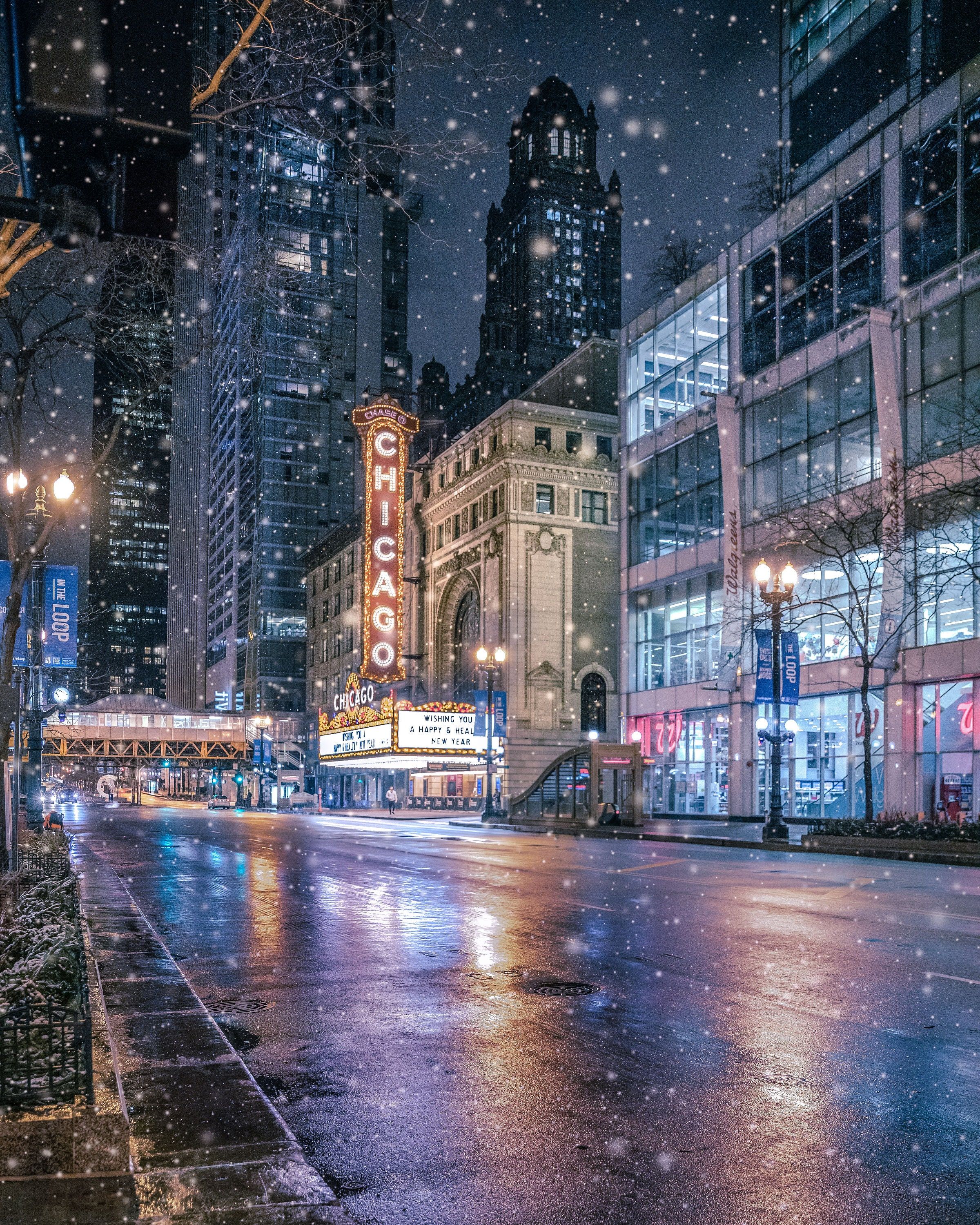 2400x3000 Winter Vibes Chicago, City Architecture, Urban Decor, Chicago Wall Art, Snow