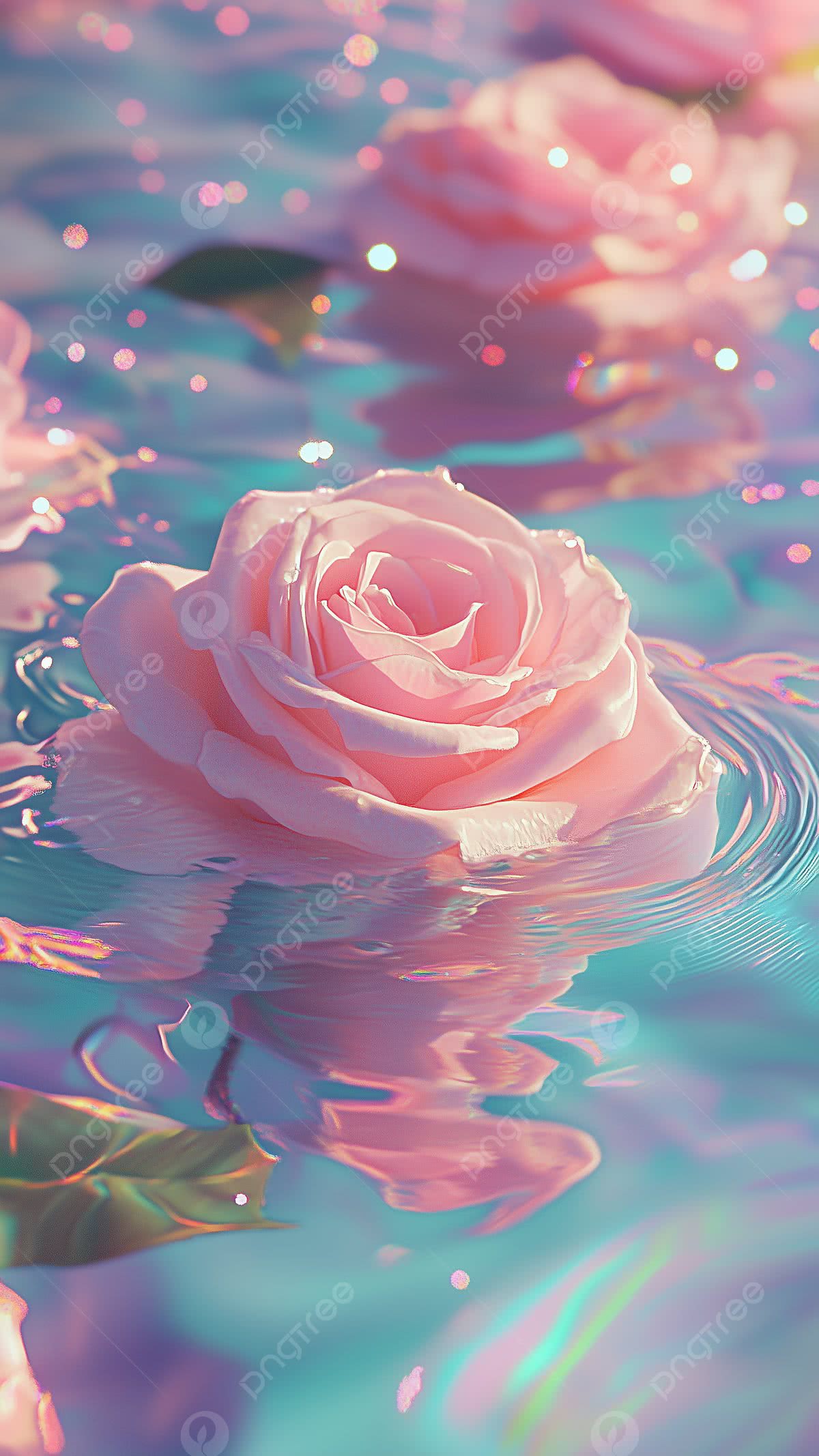 1200x2134 Rose Flowers Water Spring Dreamy Background Wallpaper Image For Free Download
