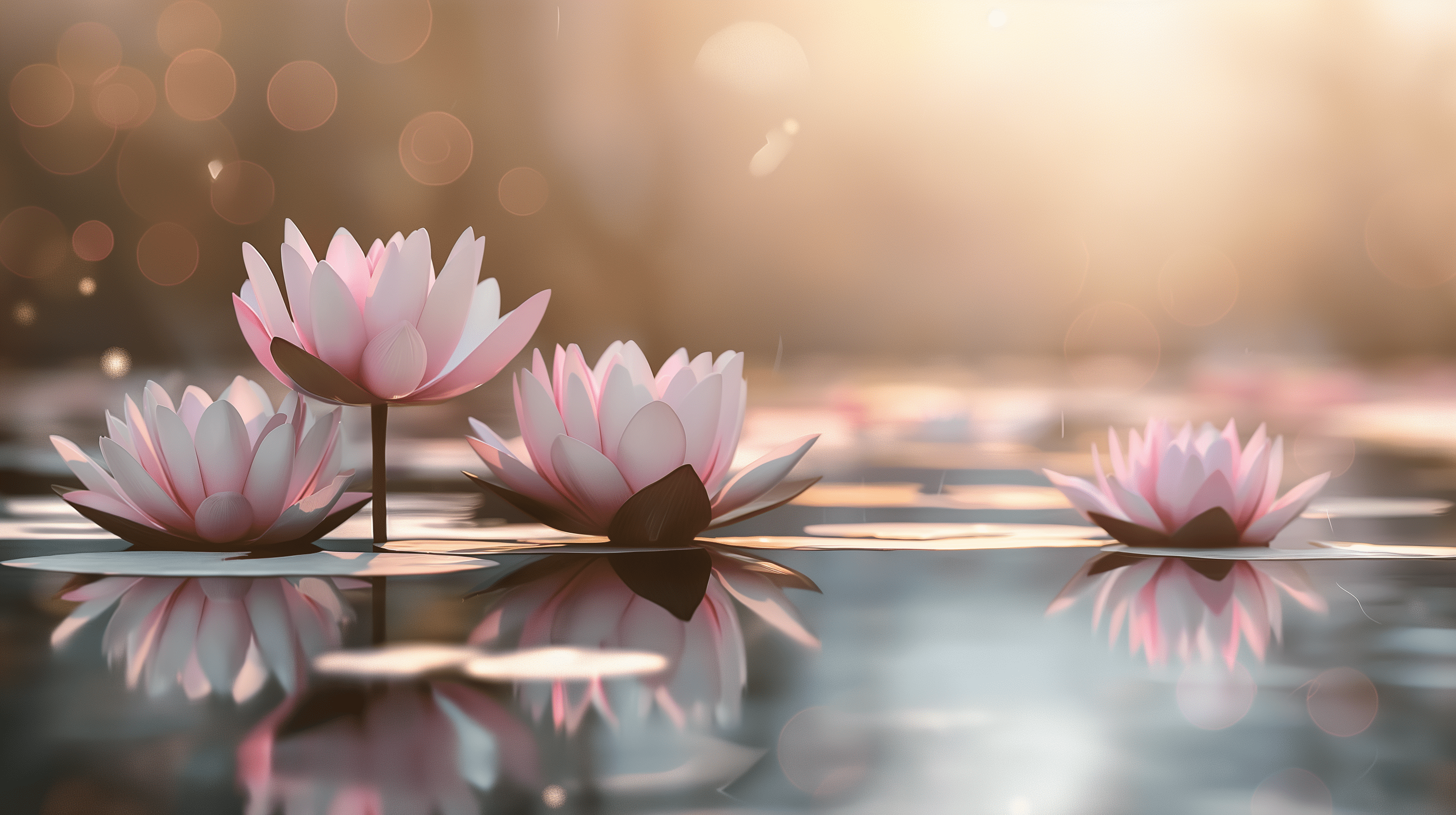 2912x1632 Zen Wallpaper. Lotus in Light