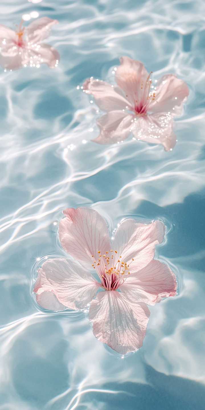 720x1440 Pink Flowers Floating on Water Wallpaper [0f63cb476d454968bb03]