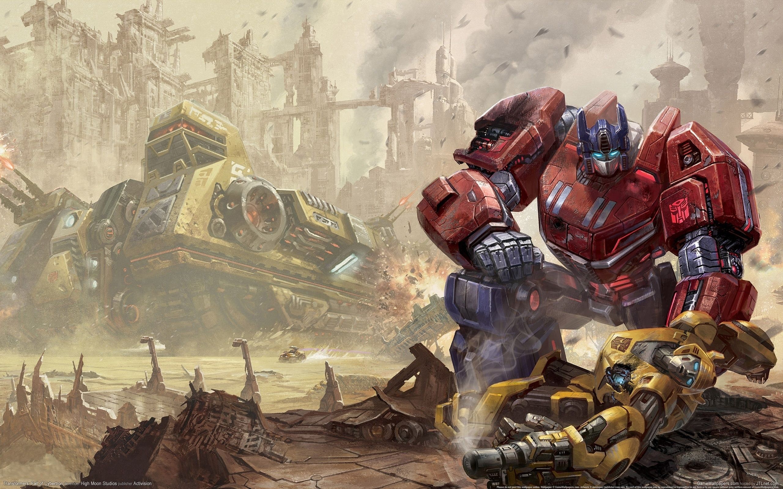 2560x1600 Wallpaper Transformers, the Autobots, Optimus Prime, Bumblebee, Transformers: Fall of Cybertron for mobile and desktop, section игры, resolution 2560x1600