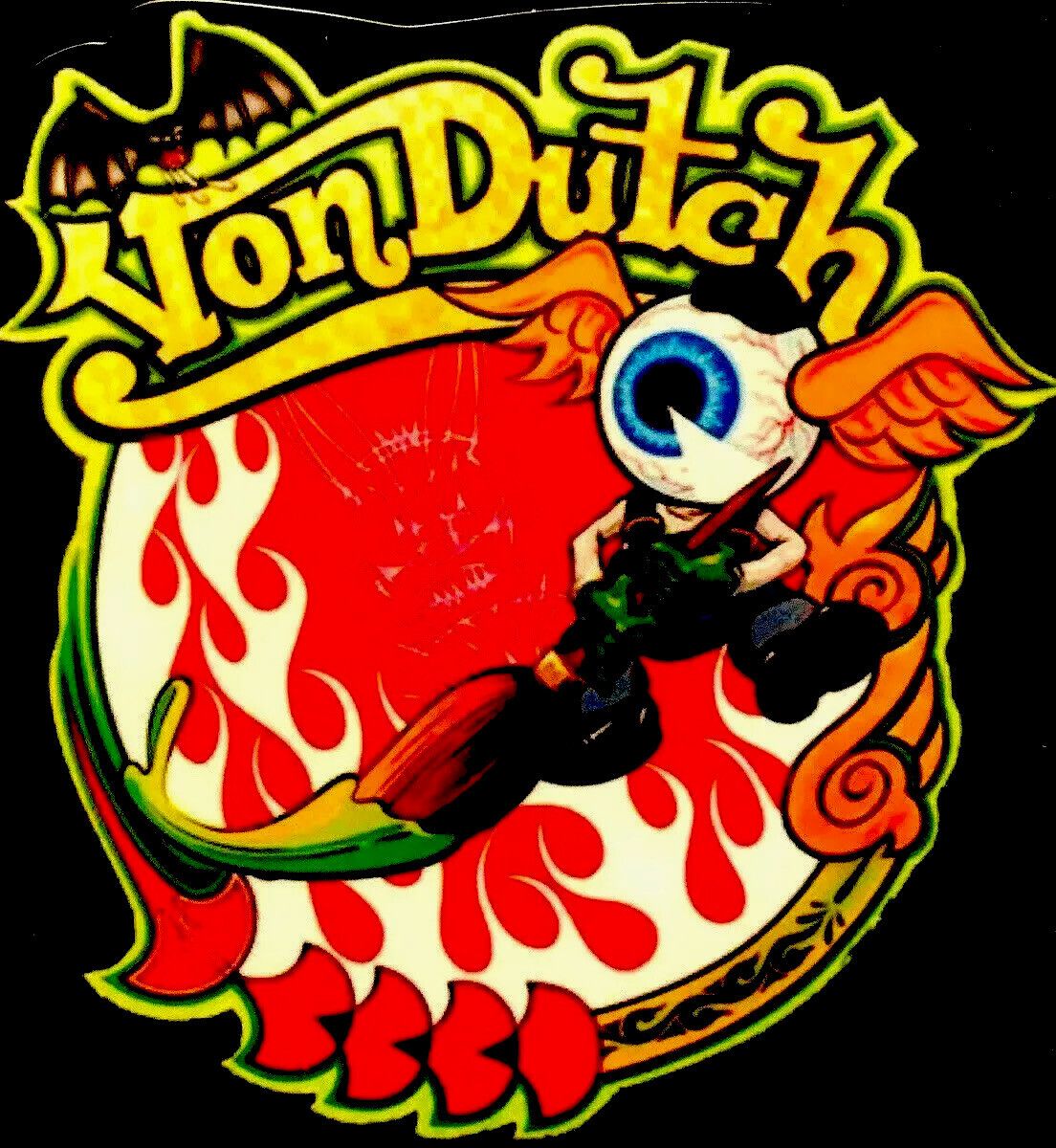 1104x1200 VON DUTCH STICKER “EYEBALL PAINTBRUSH” 3 1 2“ X 4” GLOSSY