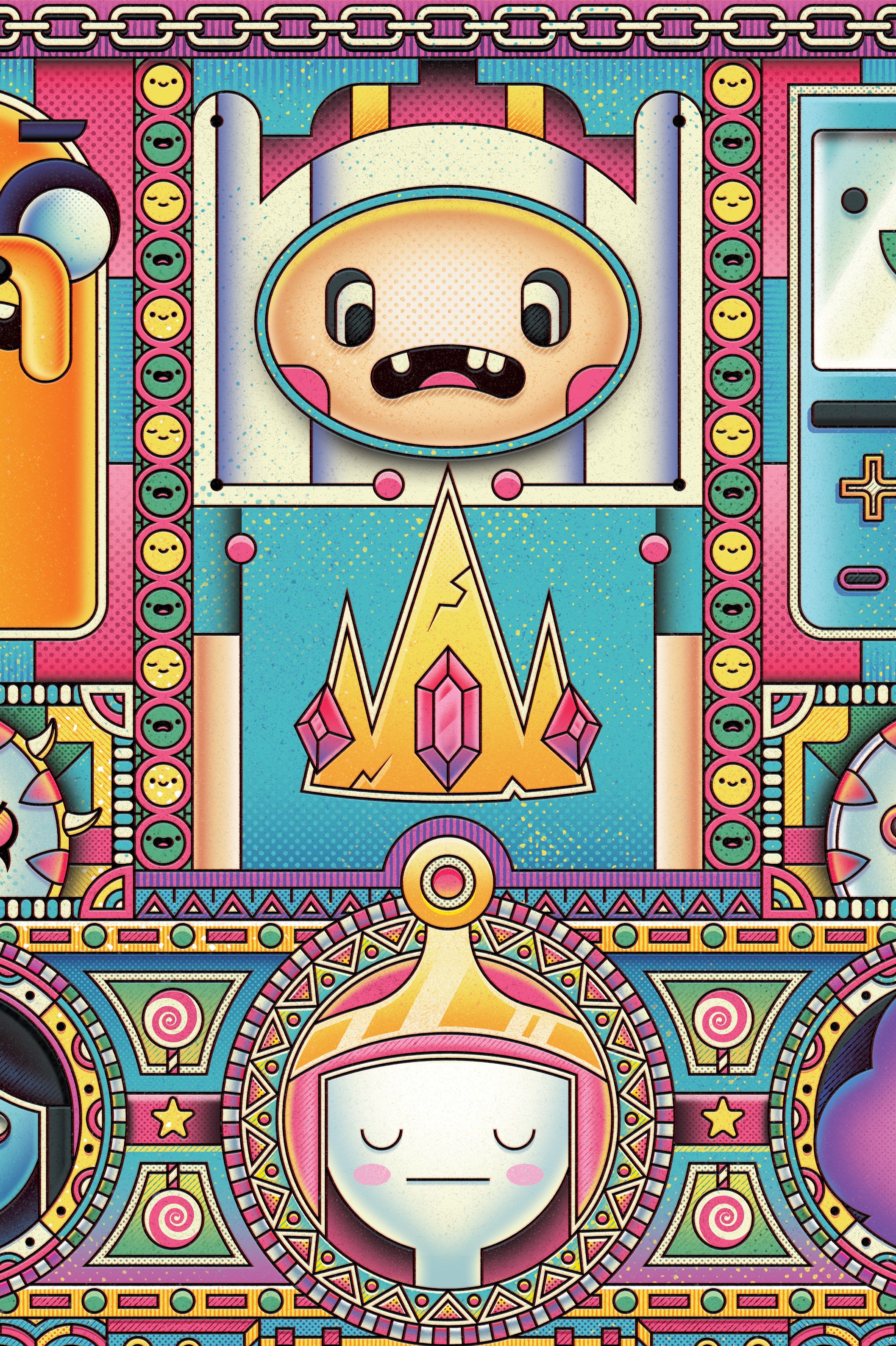 2114x3176 I've been working on this piece for over a month and finally finished it. By the way, there are 8 little silhouettes of Finn and Jake hidden all over the art. Can
