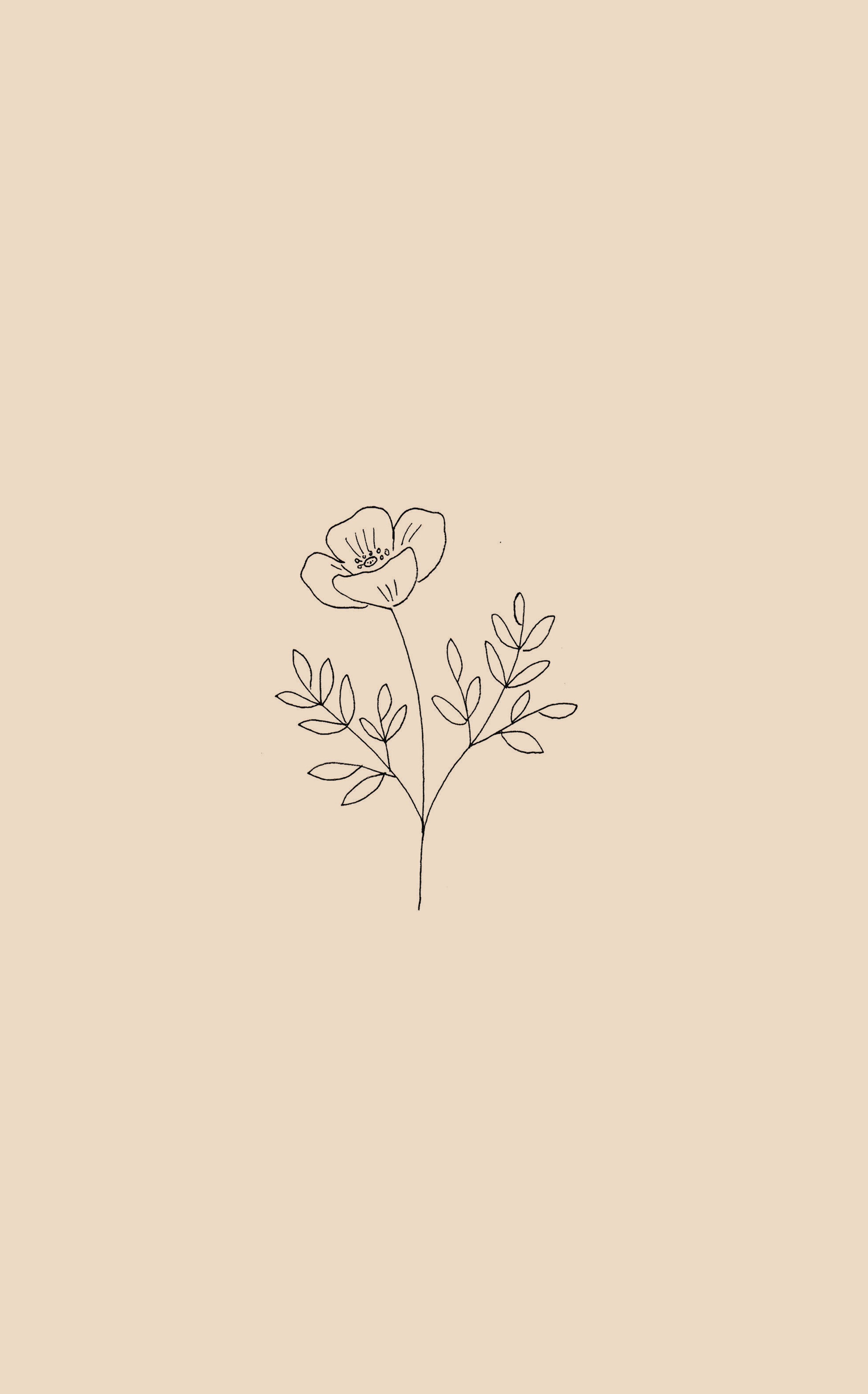 2840x4561 Flower Sketch Wallpaper