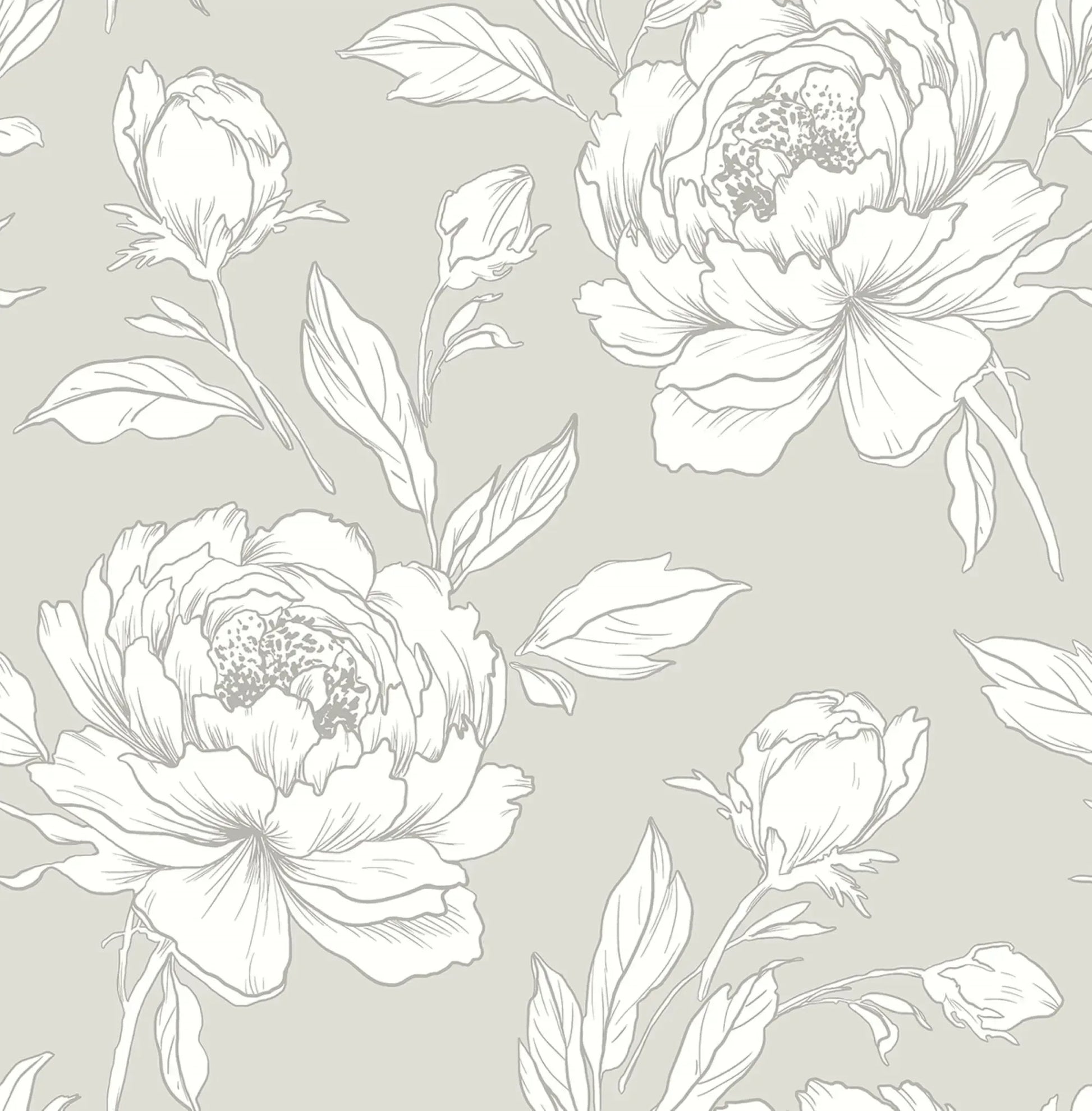 1946x1980 Peony Flower Wallpaper Woven Floral. Casa Mia Wallcovering