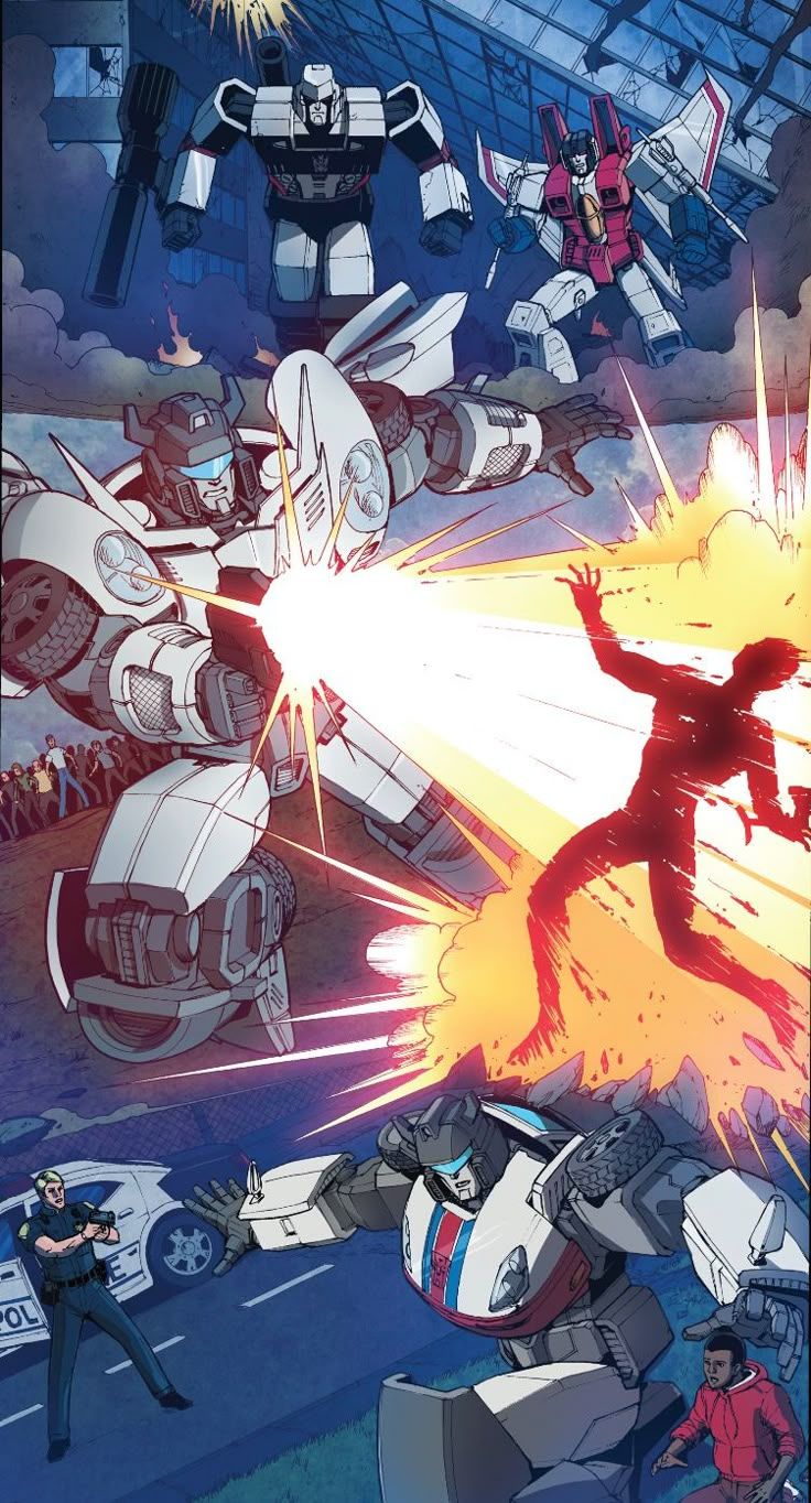 736x1364 Transformers Cybertron: Explosive Cartoon Scene. Idw jazz, Transformers comic wallpaper, Transformers jazz wallpaper