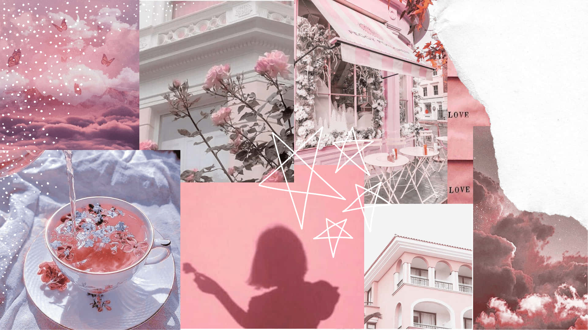 1920x1080 Pink Collage With A Lot Of Picture Wallpaper