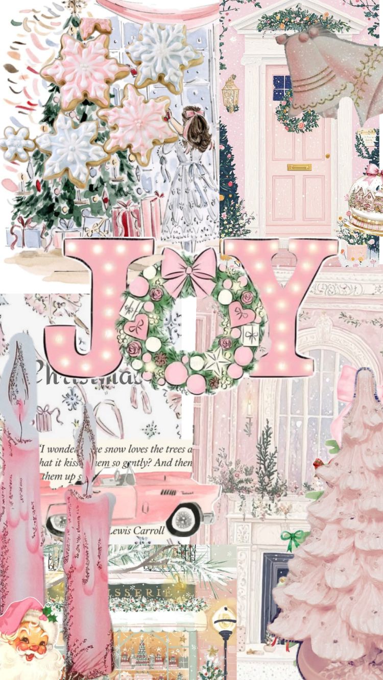 750x1333 Pastel Joy Snowflake Festive Holiday Collate Wallpaper for Phone