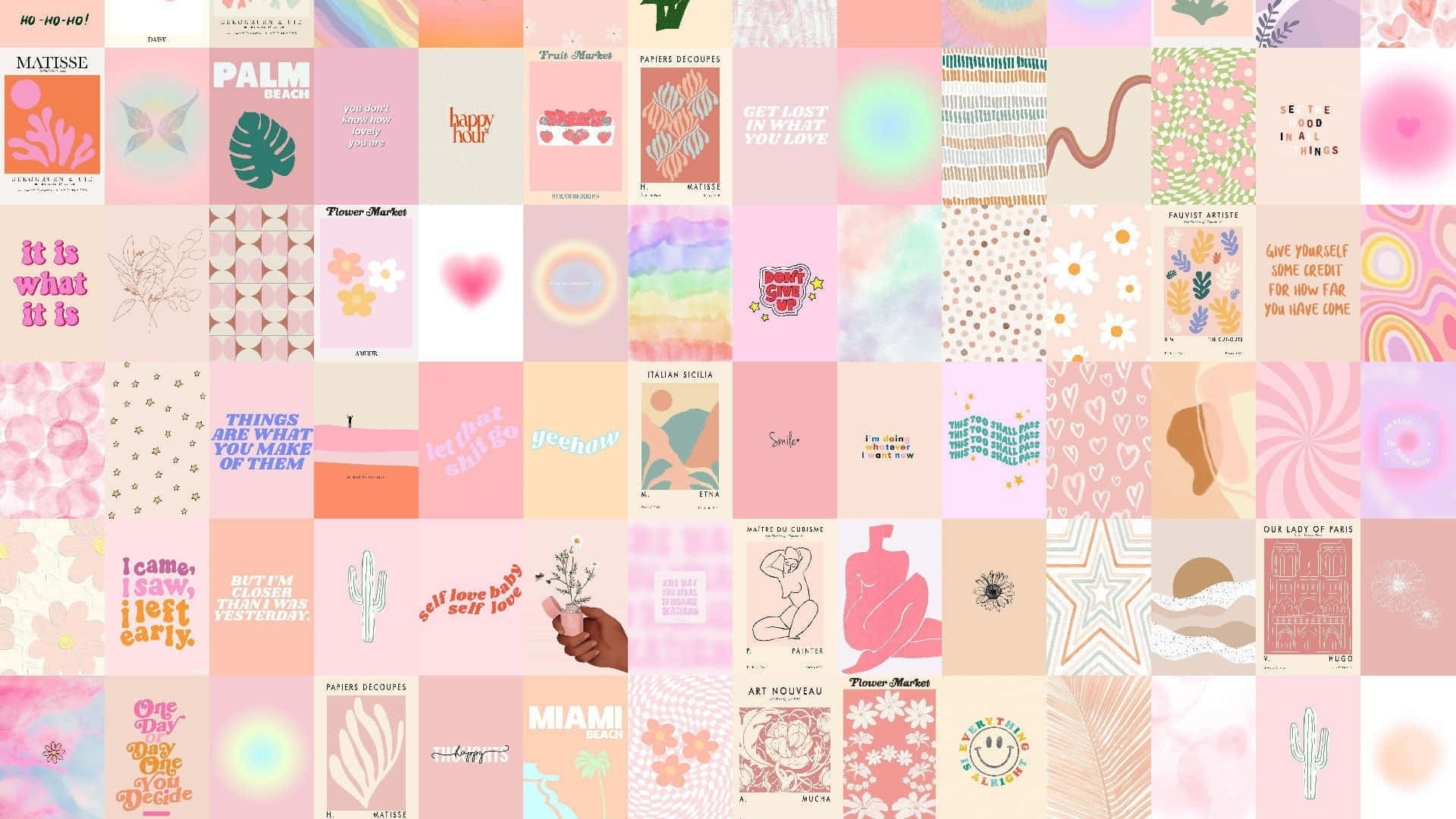 1920x1080 Pink Collage Desktop Wallpaper