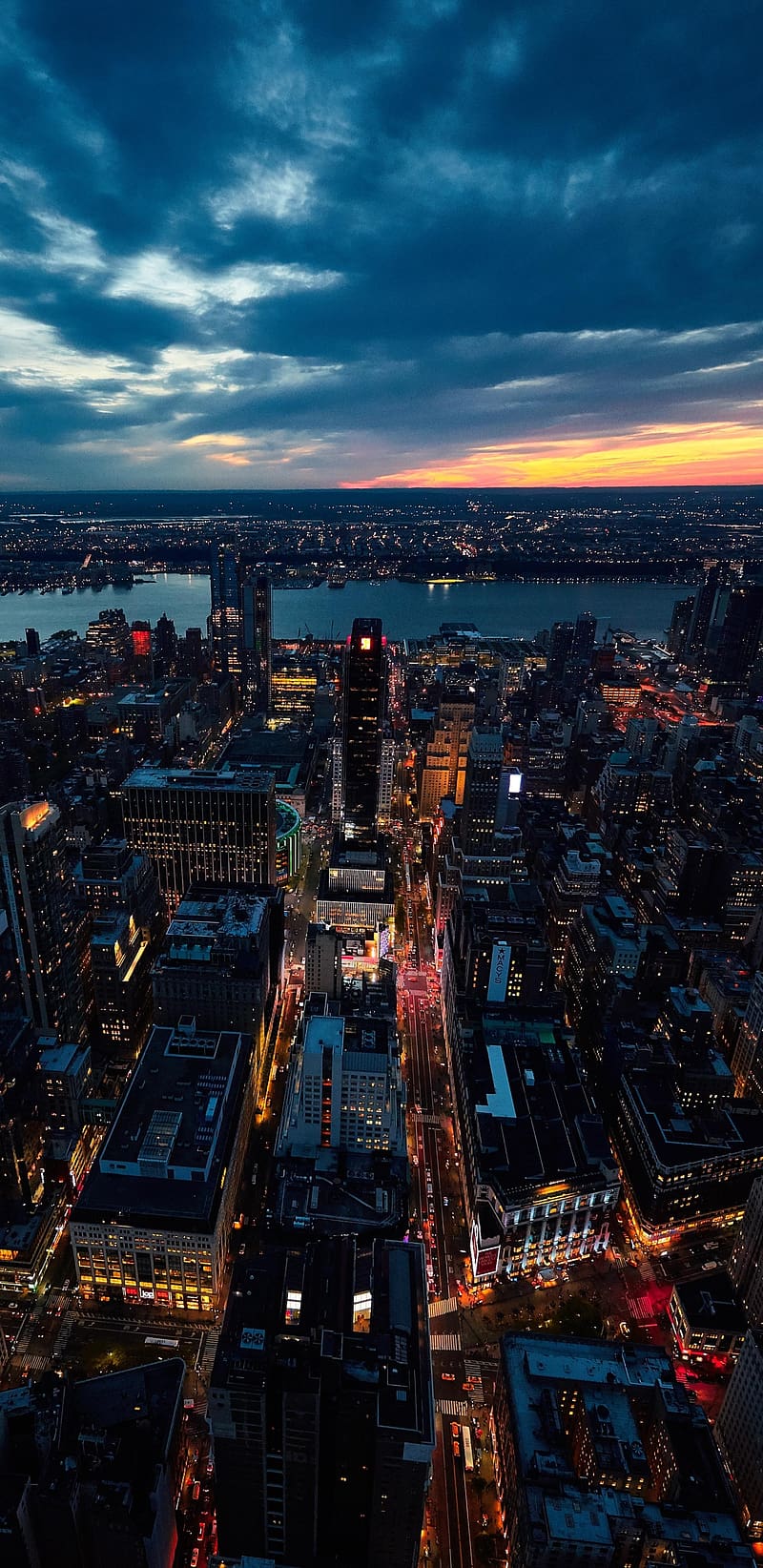 800x1644 Cities, Sunset, Night, Usa, City, Skyscraper, Building, Horizon, Cityscape, Cloud, HD phone wallpaper