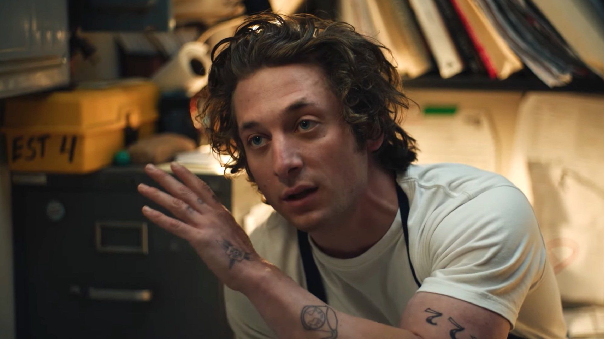 1920x1080 Jeremy Allen White, Bruce Springsteen Hug on Deliver Me From Nowhere Set