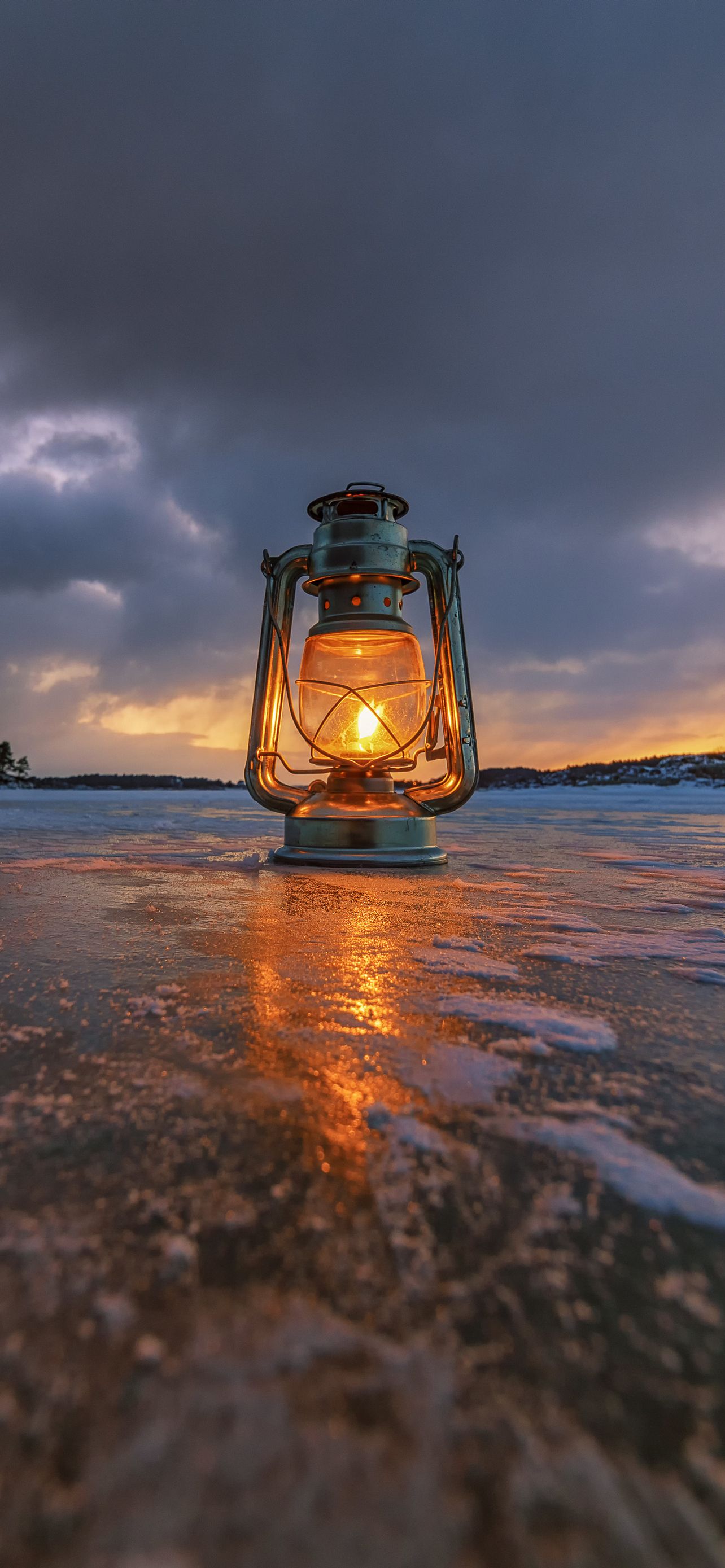 1284x2778 Download Kerosene Lamp, Kerosene, Lamp, Ice, Coast Wallpaper in 1284x2778 Resolution